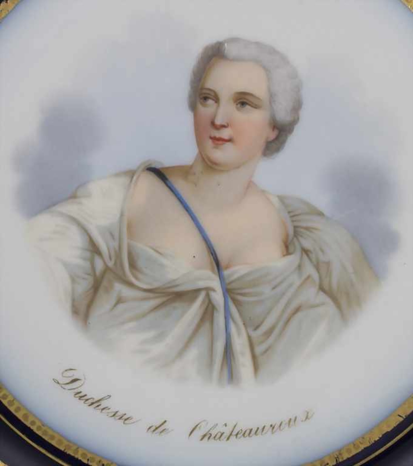 5 Teller mit Damenportraits / A set of 5 plates with ladies portaits, Sèvres, 1860-1861 - Bild 16 aus 17