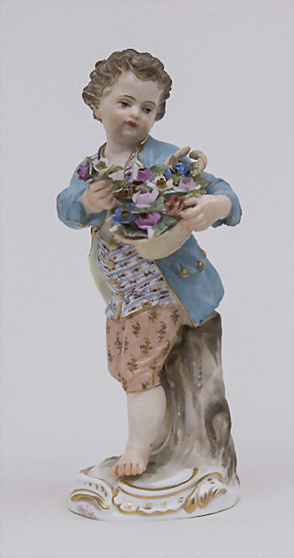 Gärtnerkind 'Junge mit Blumenkorb' / A gardener's child 'boy with flower basket', Meissen, Mitte 19.
