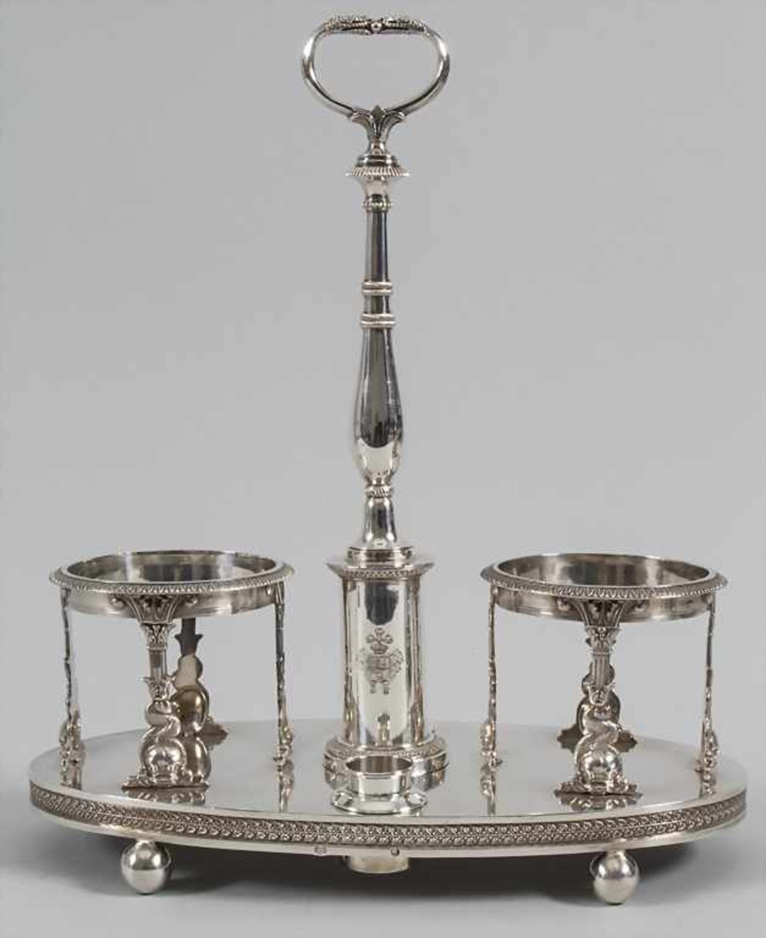 Paar Empire Menagen / A pair of Empire silver cruet stands, Jean Baptiste Claude Odiot, Paris, um - Image 2 of 25