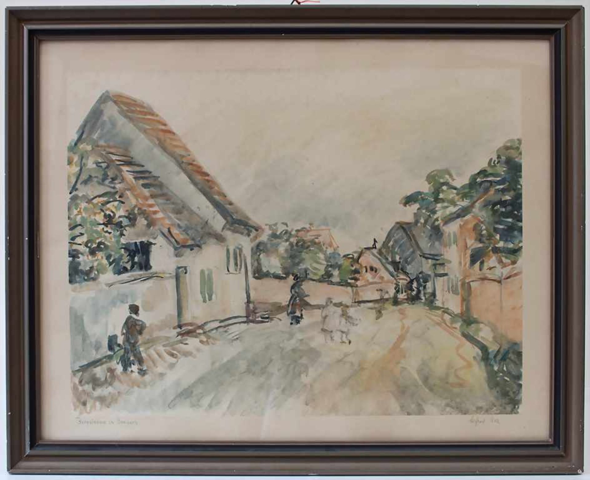 Alfred Mez (1887-1955), 'Bergstraße in Breisach' / 'A mountain road in Breisach' - Image 2 of 5