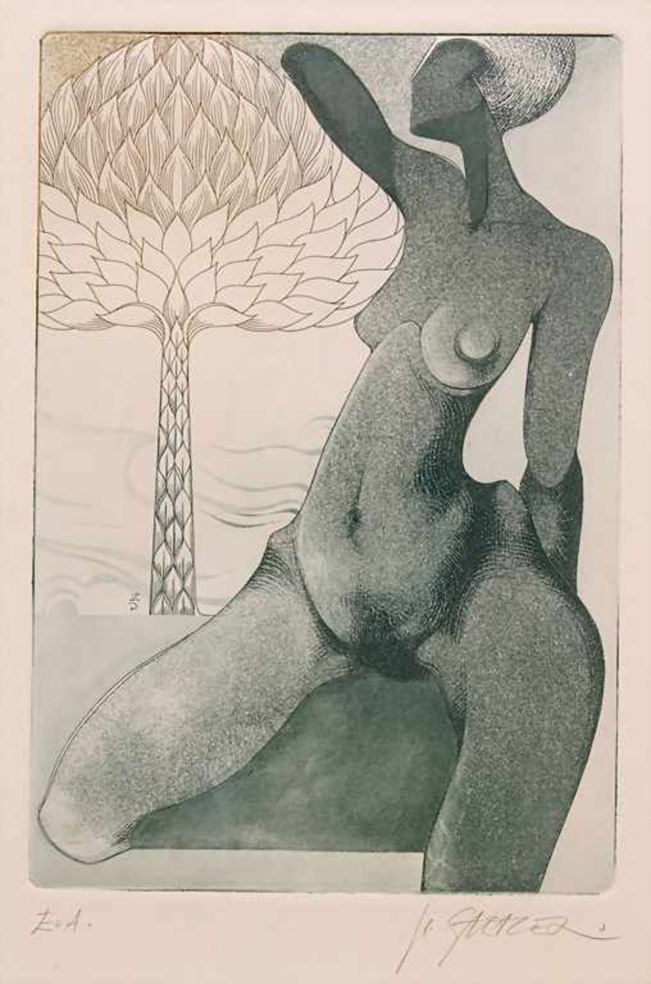 Joachim Lothar Gartner (*1945), 'Weiblicher Akt' / 'A female nude'