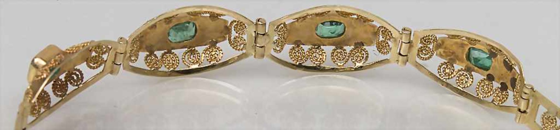 Goldarmband mit Smaragden / An 18k. gold bracelet with emaralds - Image 3 of 3