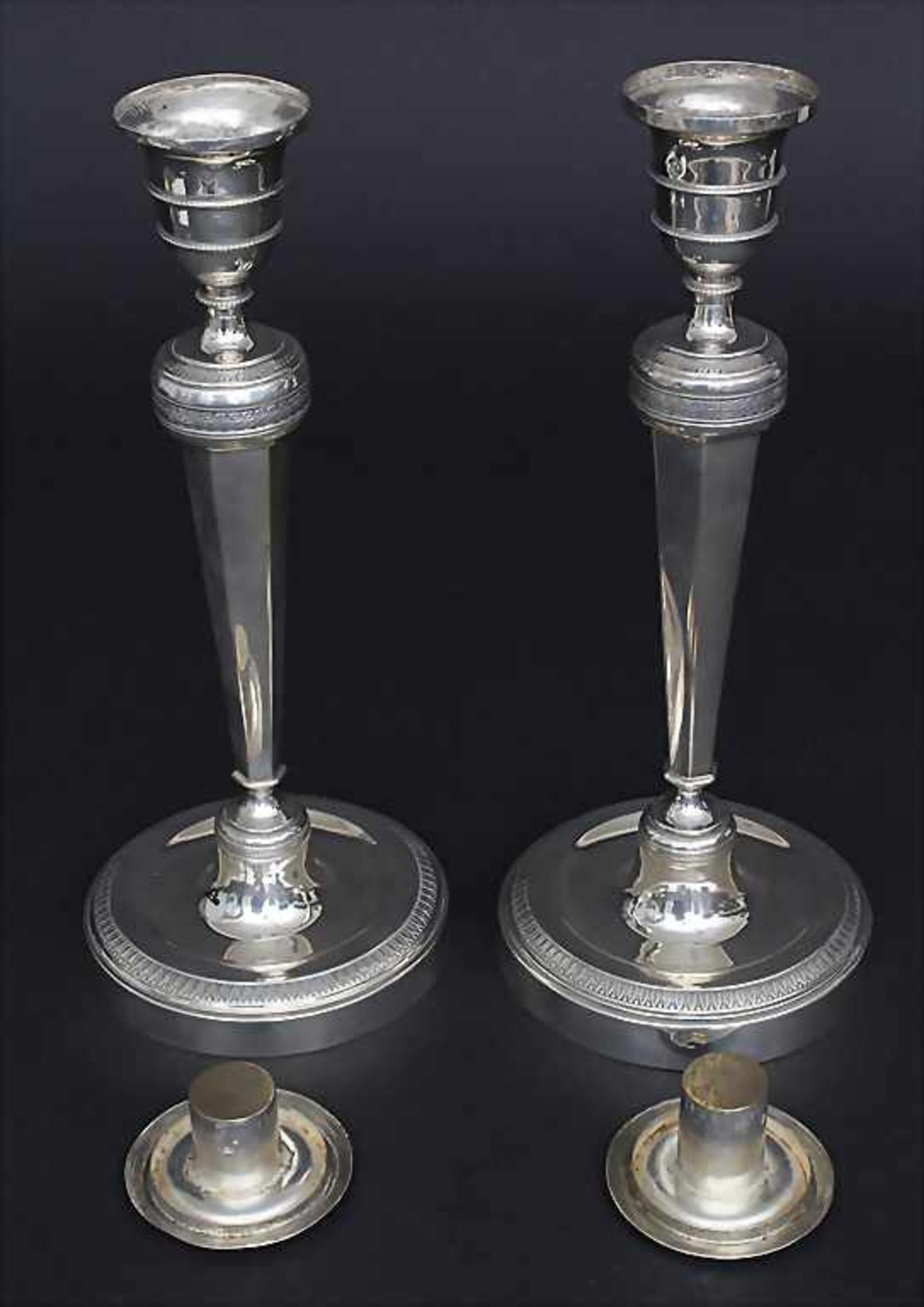 Paar Empire Kerzenleuchter / A pair of Empire candlesticks, Francois Drion, Lüttich / Liege, um - Image 2 of 5