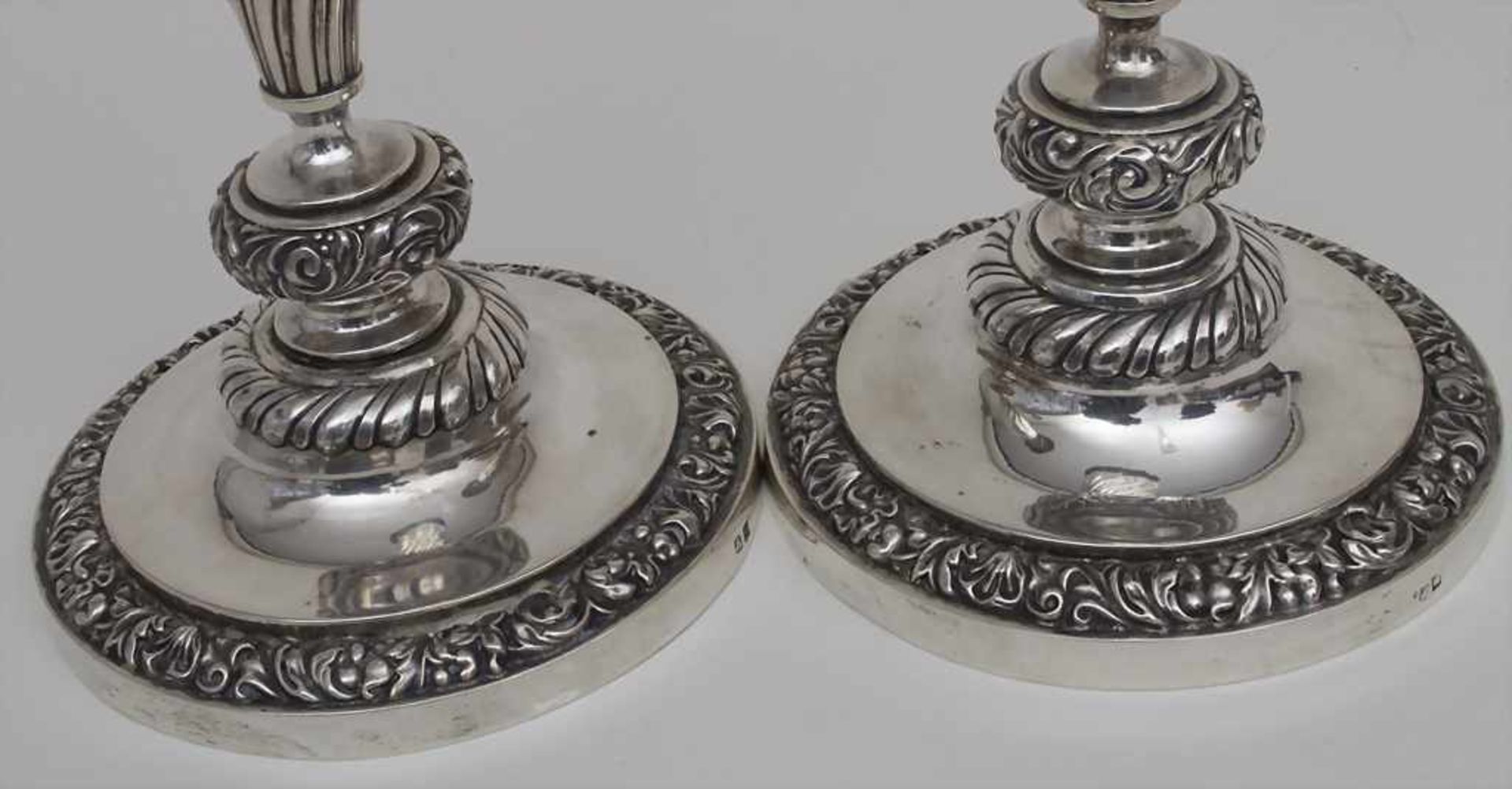 Paar Empire Kerzenleuchter / A pair of silver Empire candlesticks, Francois Drion, Lüttich / - Image 7 of 7