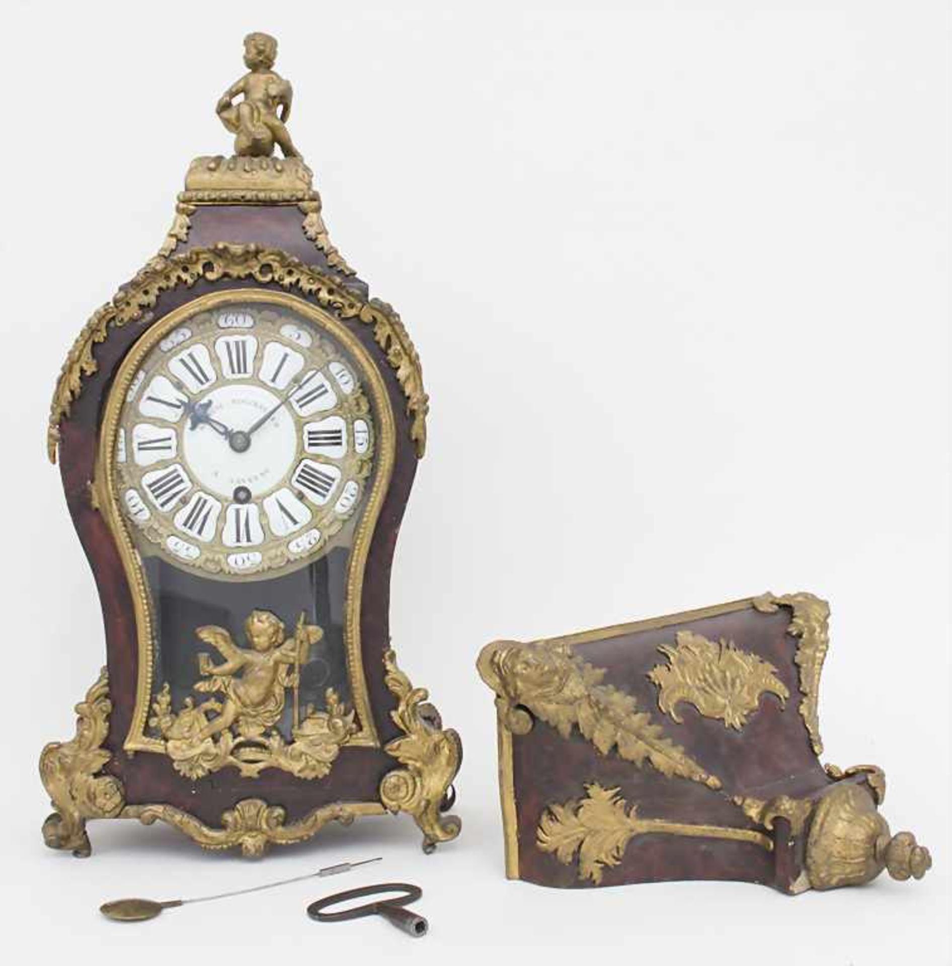 Louis XVI Carteluhr mit Wandkonsole / A French clock, Antoine Moszbruker à Saverne, um 1750 - Bild 2 aus 15