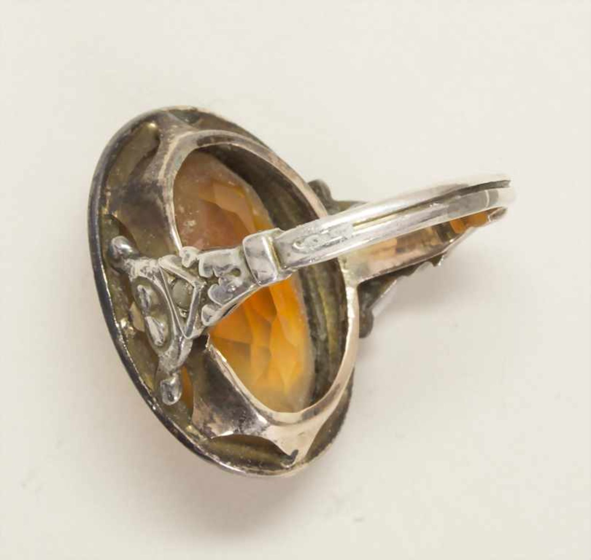 Damenring mit Rauchtopas / A ladies ring with smoky topaz, Ende 19. Jh. - Bild 3 aus 3