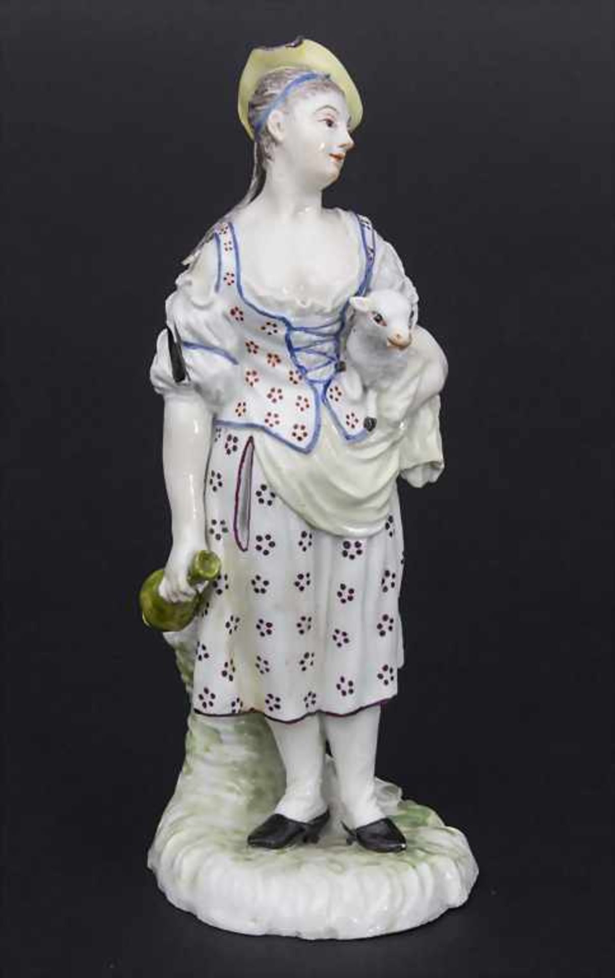 Schäferin mit Lamm / A shepherdess holding a lamb, wohl Joseph Nees, Ludwigsburg, 1760-67 - Image 3 of 8