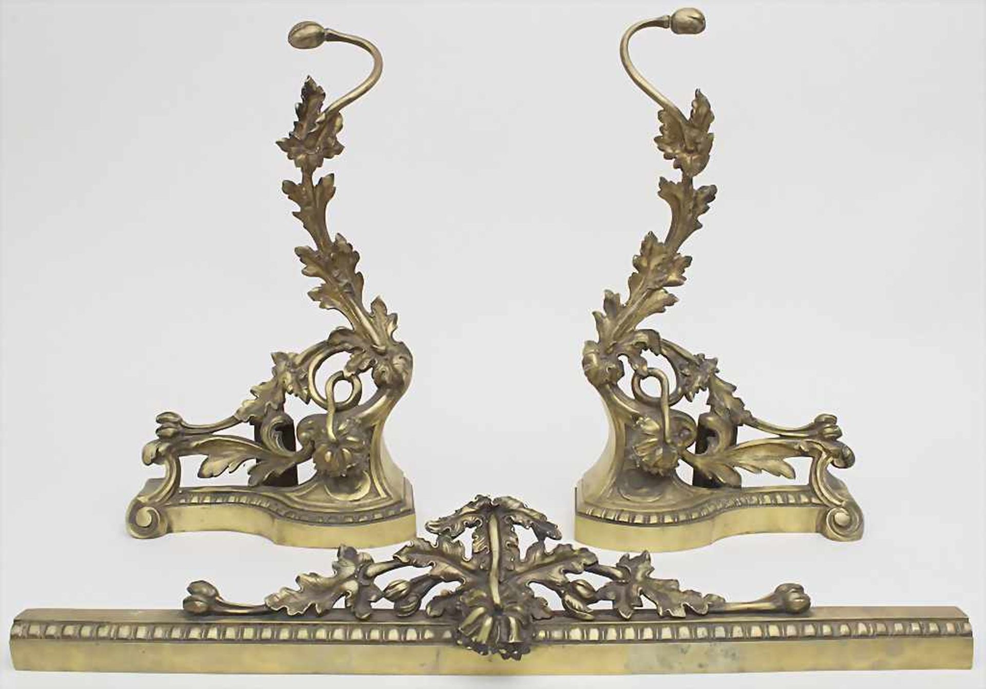 Jugendstil Kaminböcke / Art Nouveau fireplace bucks, Frankreich, um 1900