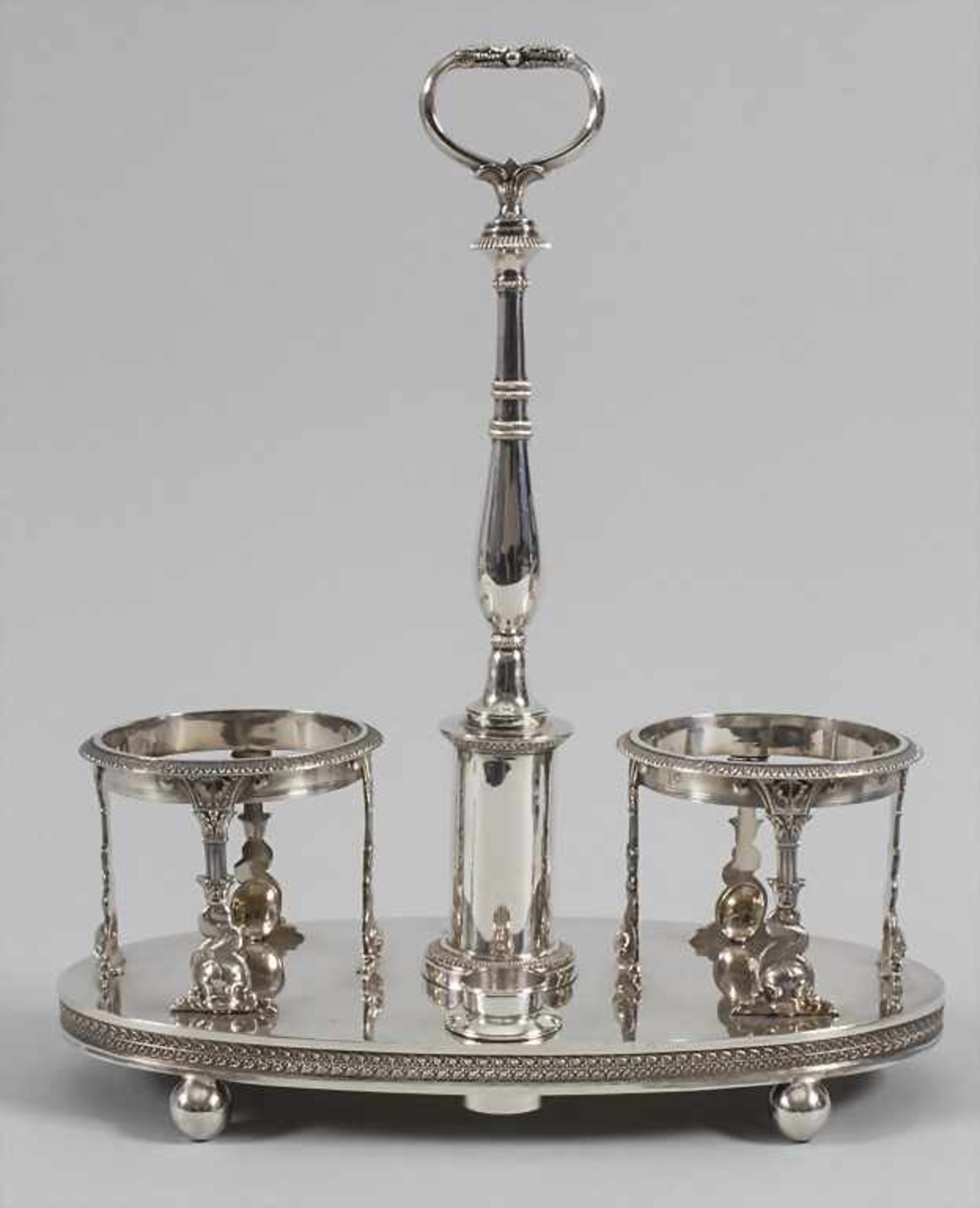 Paar Empire Menagen / A pair of Empire silver cruet stands, Jean Baptiste Claude Odiot, Paris, um - Image 19 of 25