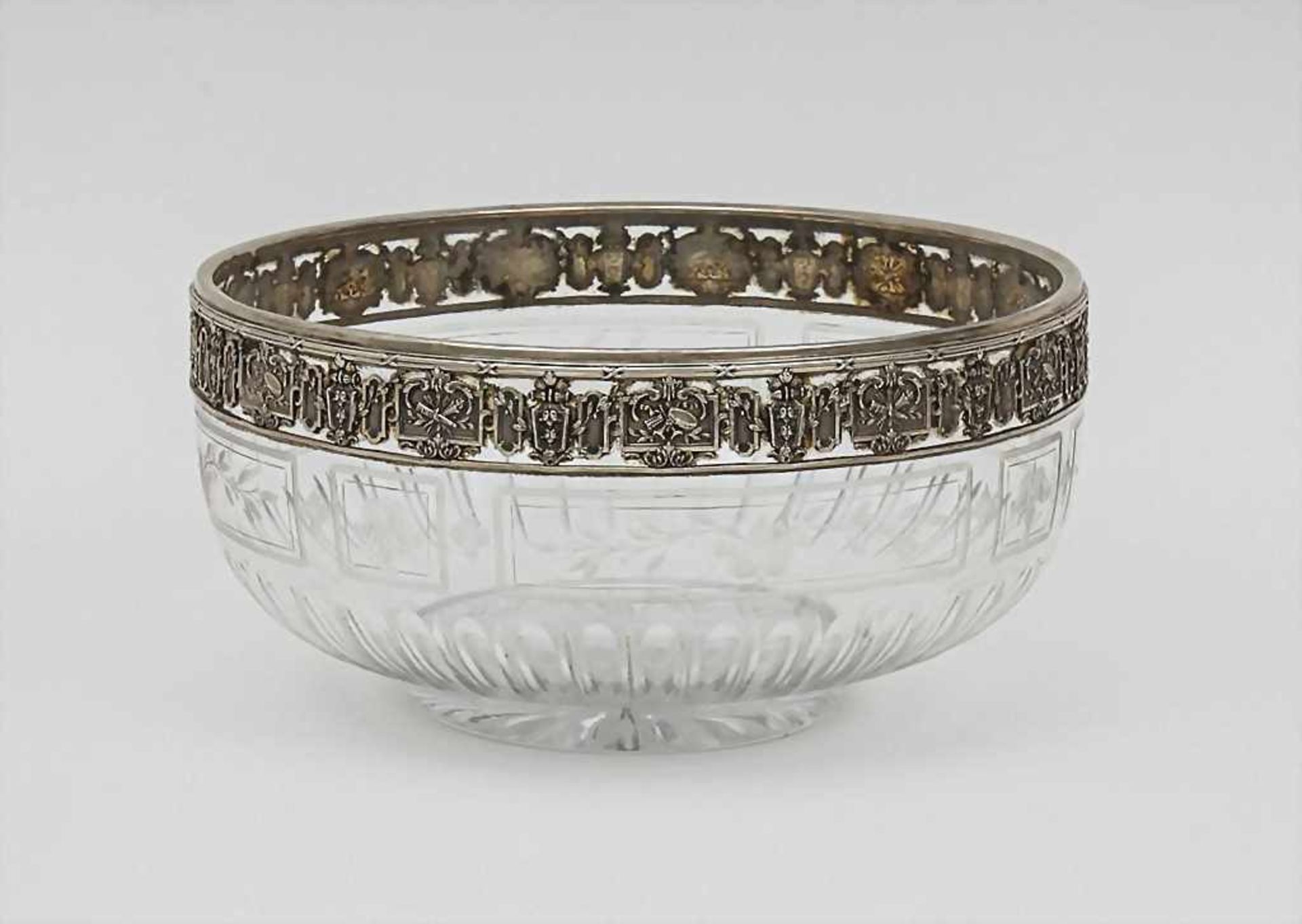 Glasschale mit Silbermontur/ Crystal And Silver Bowl , Eugène Lefebvre, Paris, um 1890