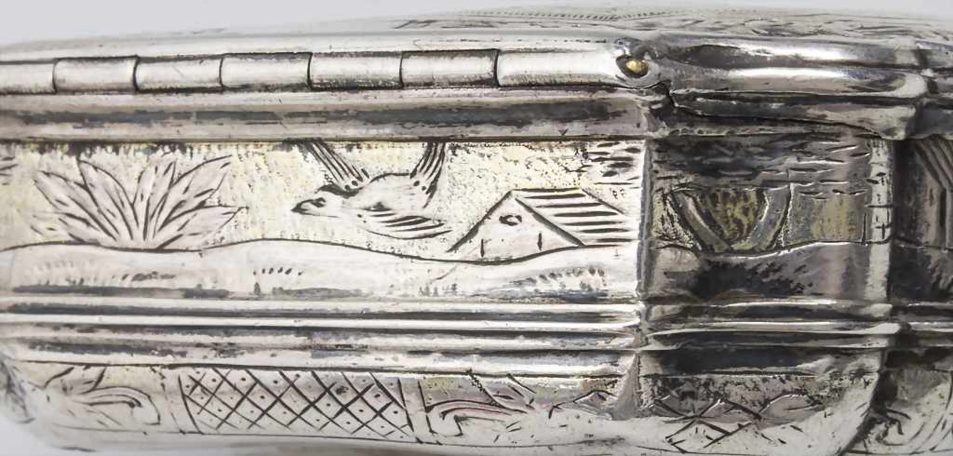 Barock Tabatiere / A Baroque silver snuff box, Frankreich, um 1750 - Bild 7 aus 10