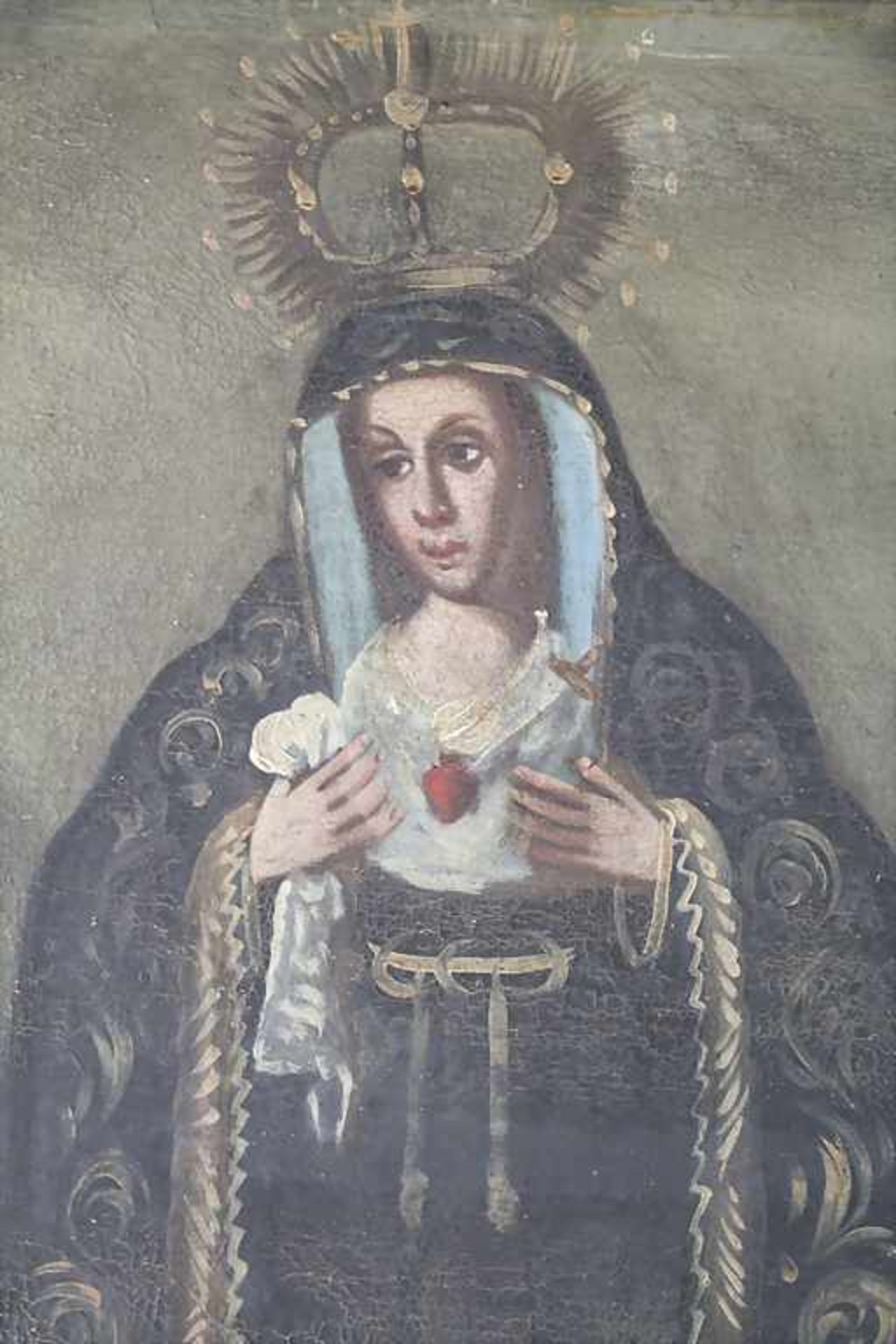 Künstler des 18. Jh., 2 Gemälde 'Schutzmantelmadonna' und 'Christuskind' / 2 paintings 'A Virgin - Bild 8 aus 9