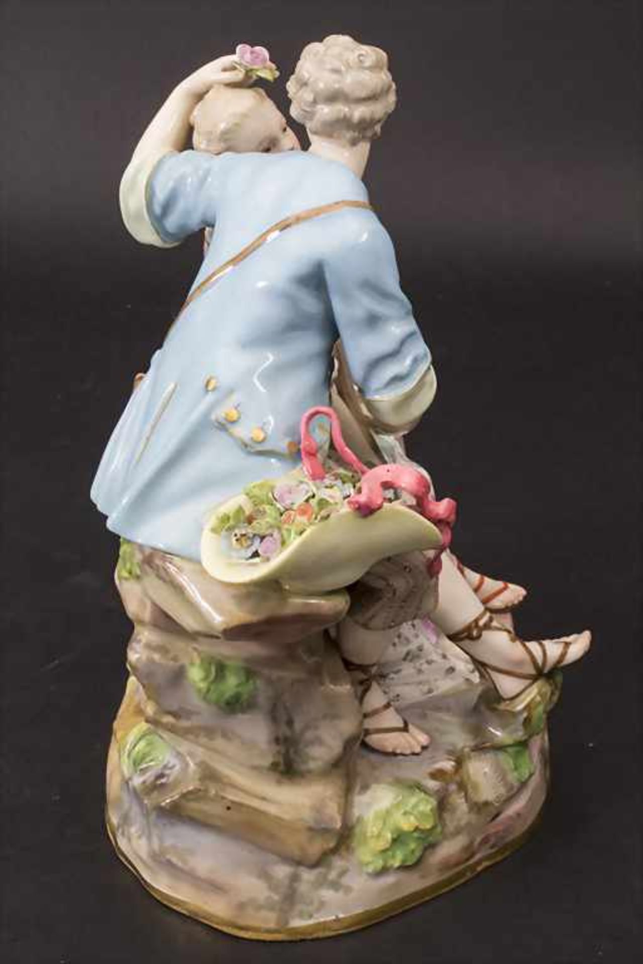 Schäfergruppe / A figural group with a shepherd and a shepherdess, Meissen, 19. Jh. - Image 3 of 10