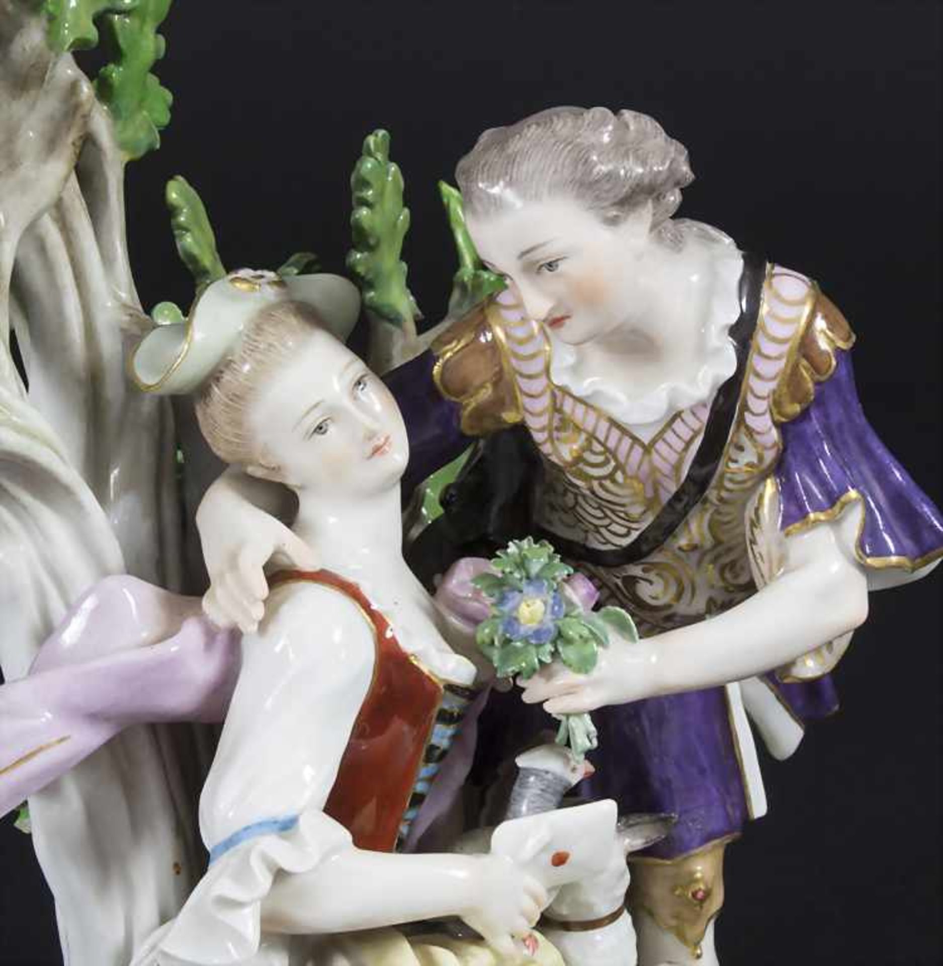 Figurengruppe 'der Liebesbrief' / A figural group of a couple, Meissen, 2. Hälfte 19. Jh. - Bild 6 aus 9