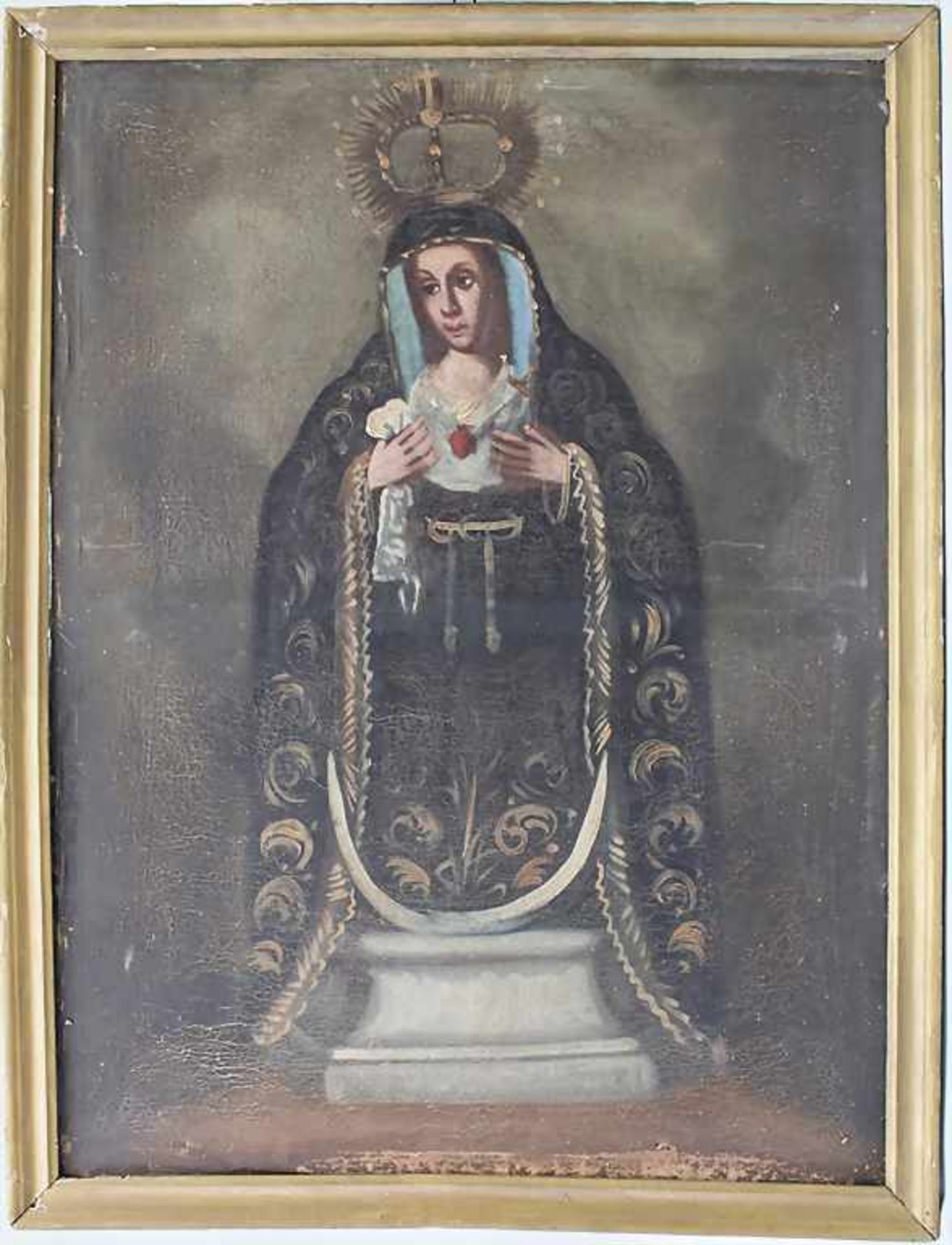 Künstler des 18. Jh., 2 Gemälde 'Schutzmantelmadonna' und 'Christuskind' / 2 paintings 'A Virgin - Bild 7 aus 9