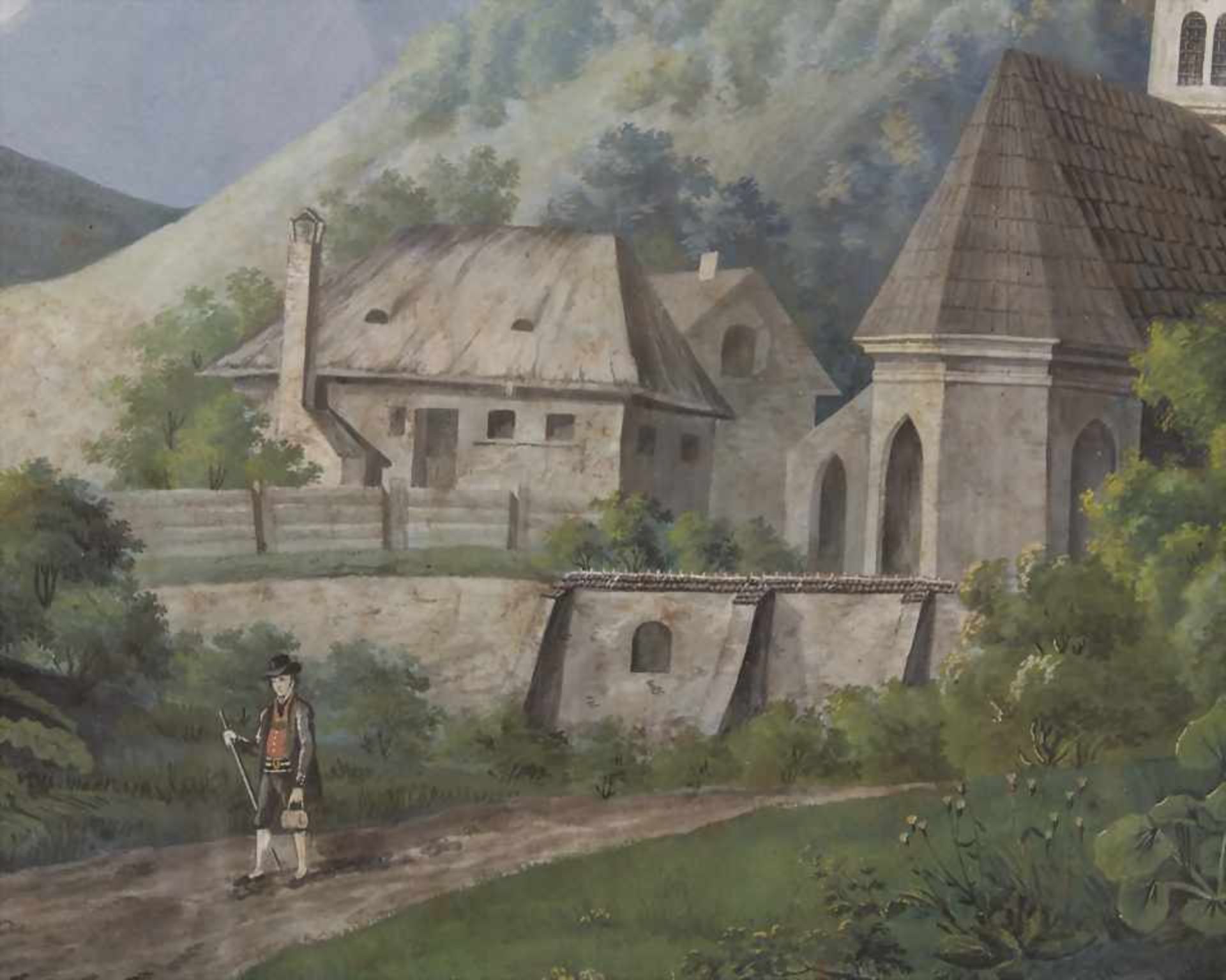 Künster des 19. Jh., 'Landschaft mit Dorf und Figurenstaffage' / 'A landscape with village and - Image 3 of 4