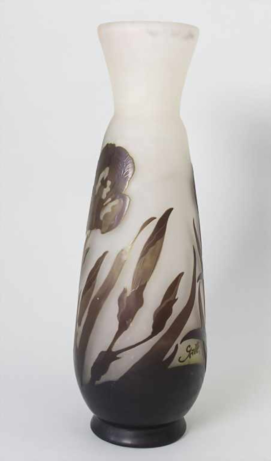 Große Jugendstil Vase mit Iris / An Art Nouveau large vase with iris, Emile Gallé, Ecole de Nancy, - Image 2 of 10