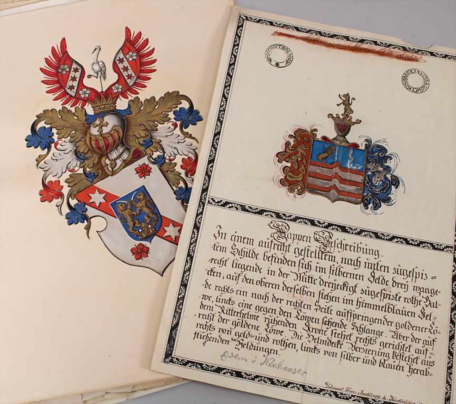 Heraldik: Sammlung 9 Adelswappen / A collection of 9 noble coats of arms, 18. Jh.