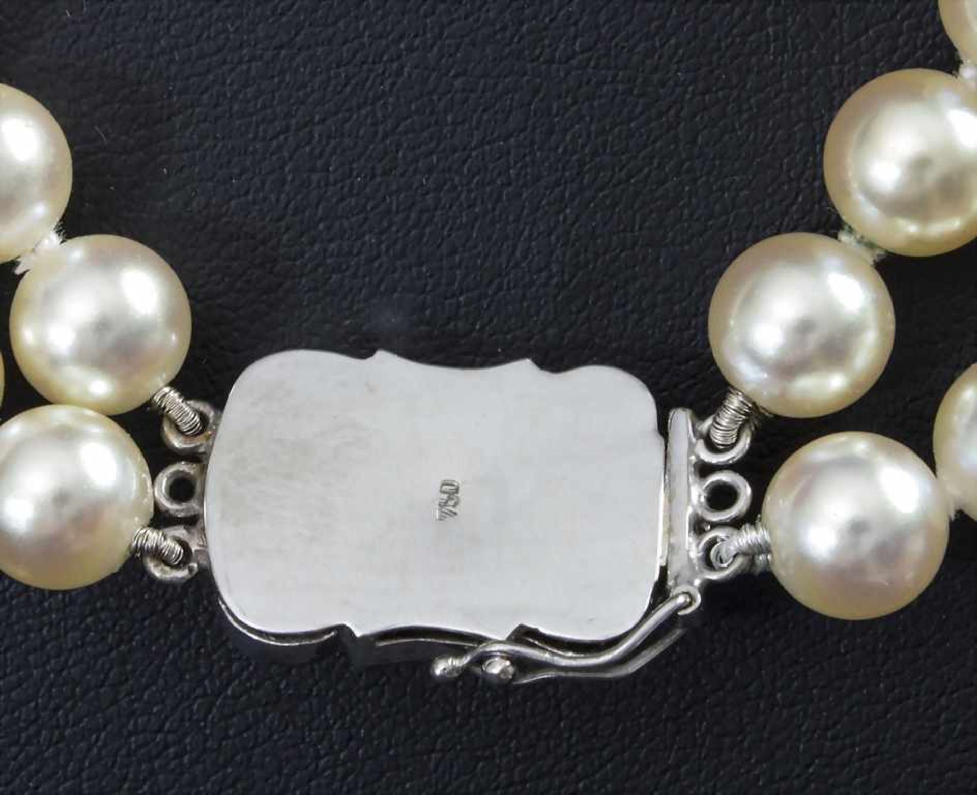 Zweireihige Perlenkette / A pearl necklaces - Image 3 of 4