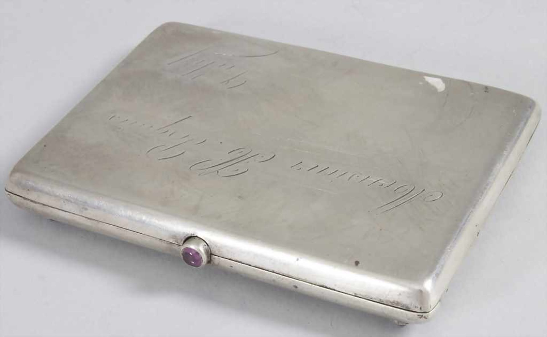 Art Déco Zigarettenetui / An Art Deco silver cigarette case, William Hunter, London, 1922 - Image 2 of 5