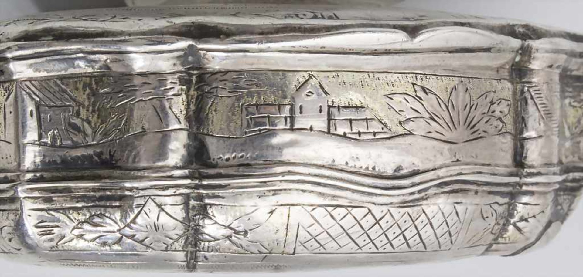 Barock Tabatiere / A Baroque silver snuff box, Frankreich, um 1750 - Bild 6 aus 10