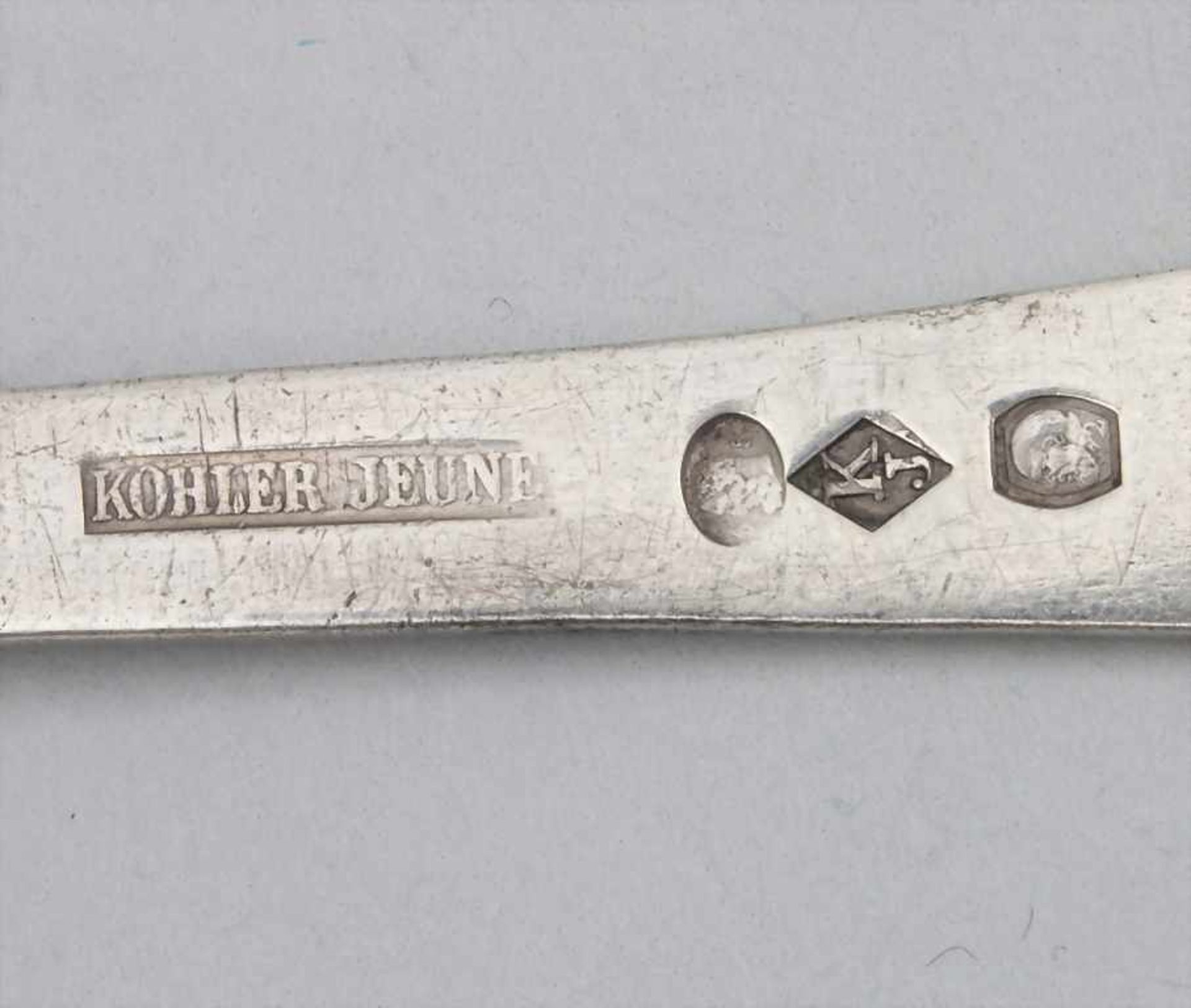 Zuckerstreulöffel / cuillère à sucre / saupoudreuse / A silver sugar-sprinkler spoon, Kohler - Bild 4 aus 4