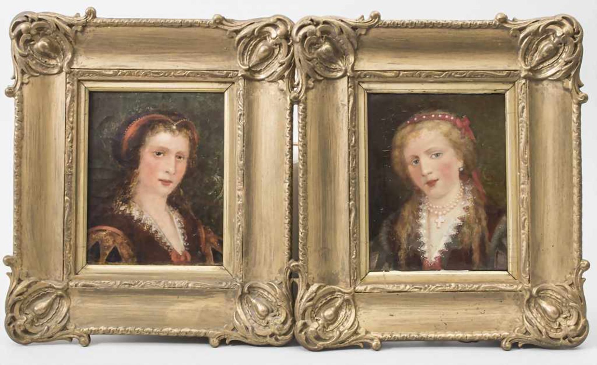 Künstler des 19. Jh., Paar Mädchenportraits / A pair of girl portraits