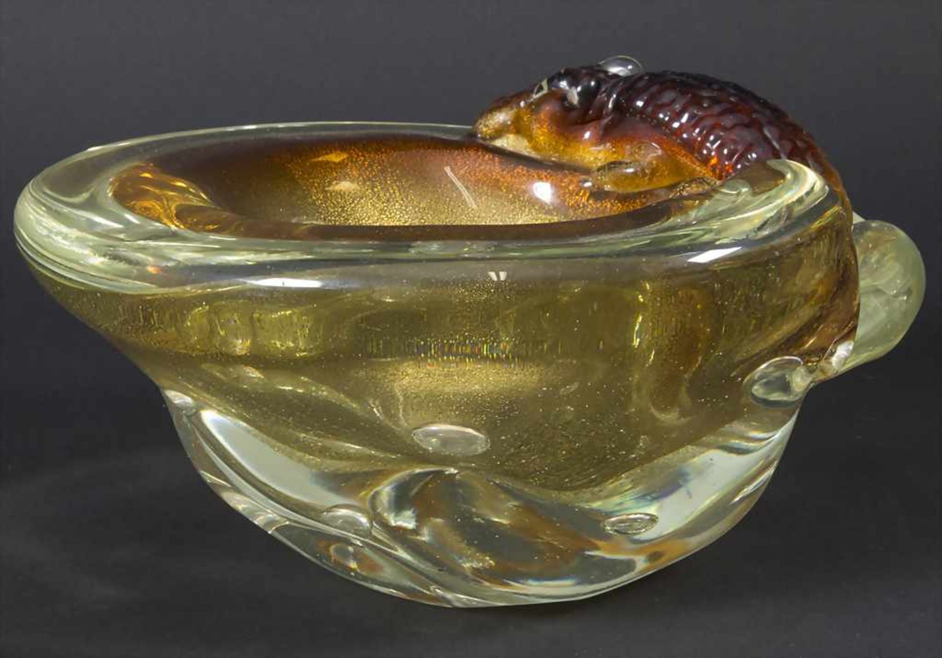 Glaszierschale 'Krokodil' / A decorative glass bowl 'crocodile', Brovier & Toso, Murano, um - Bild 4 aus 7
