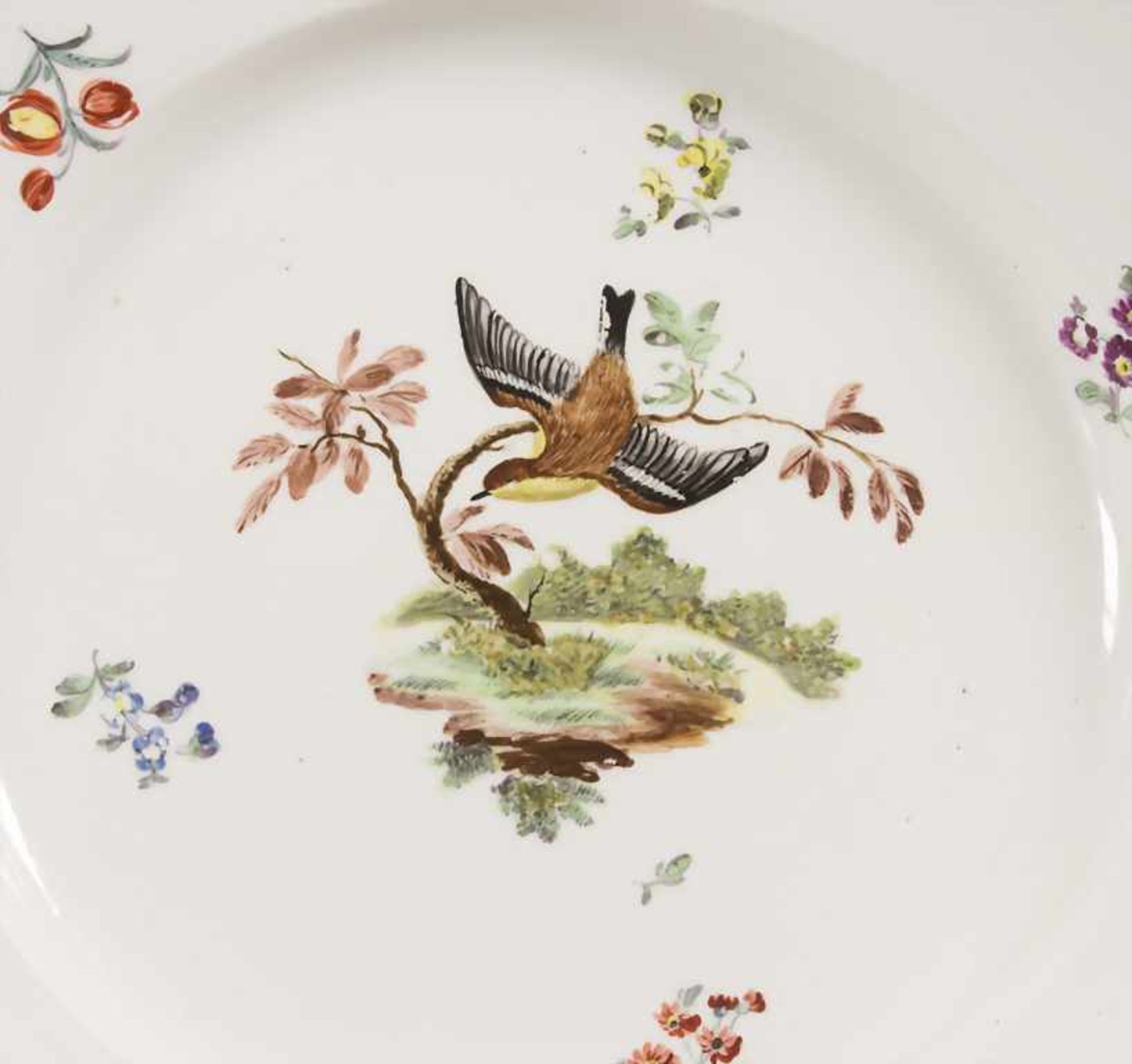 Teller mit Vogelmalerei / A plate with a bird, Frankenthal, um 1780 - Image 2 of 5