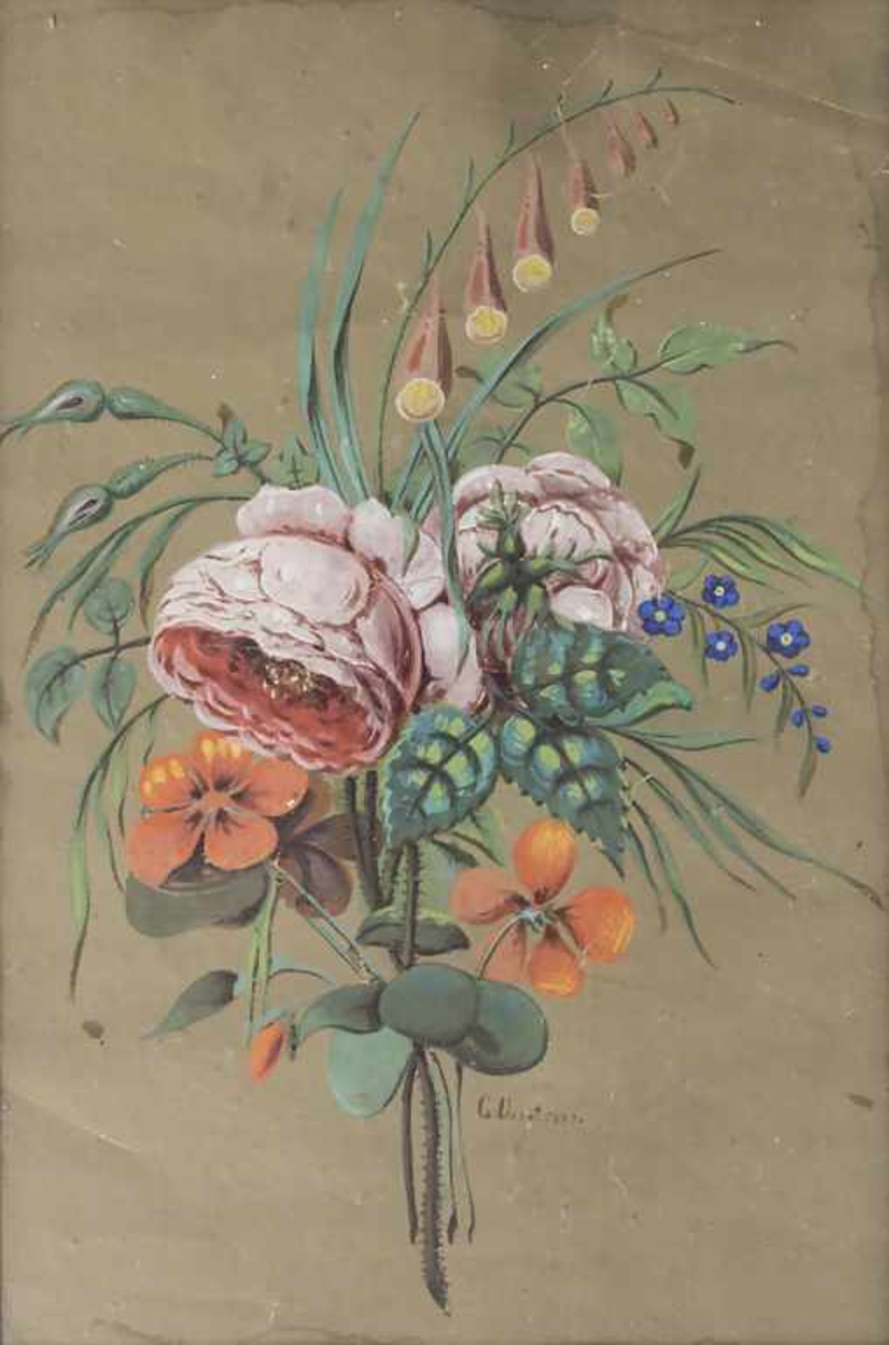 G. Uriot (tätig um 1857), 'Blumenstrauß' / 'A bouquet of flowers'