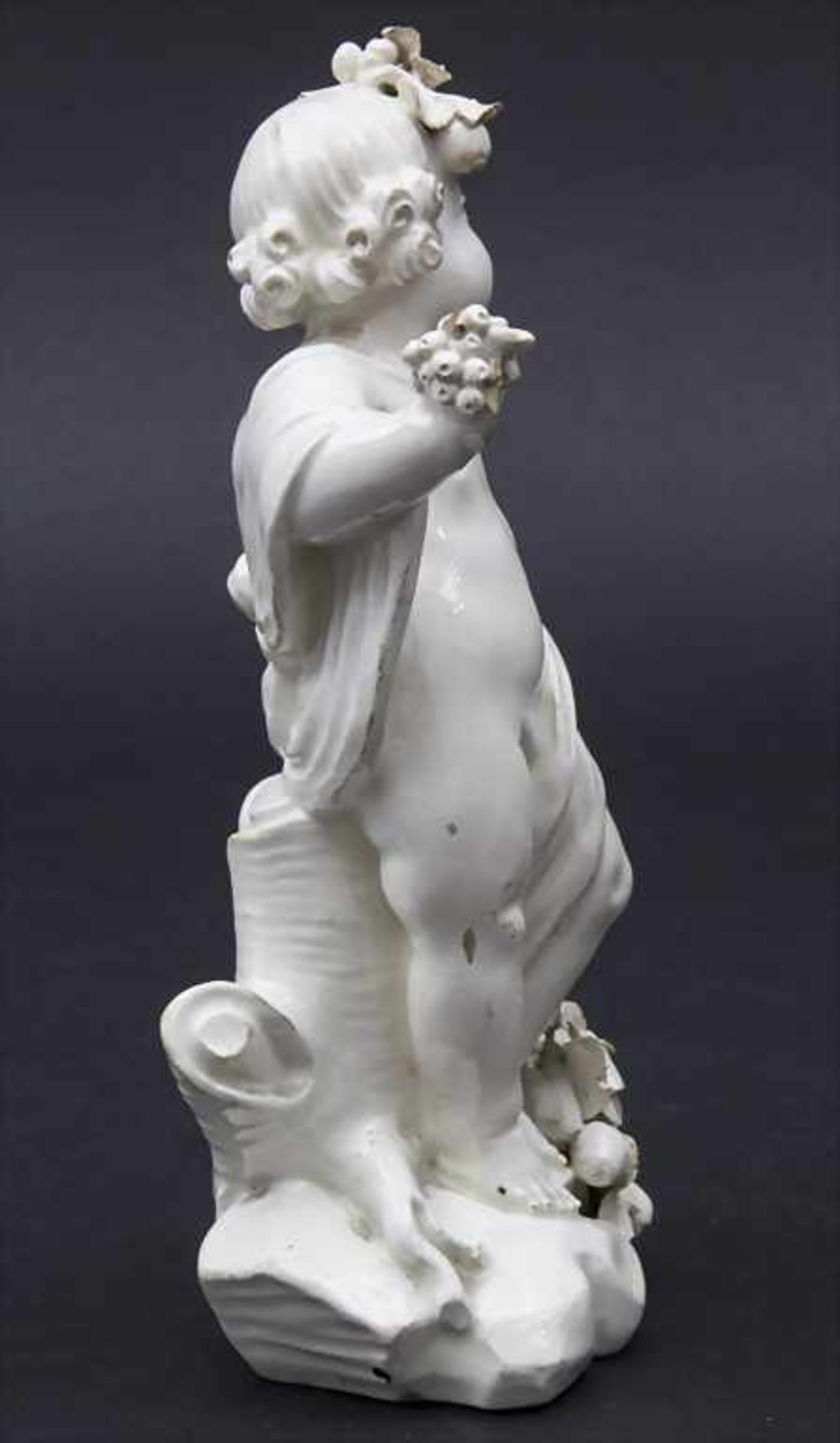Frühe Fayence-Figur 'Allegorie des Sommers' / An early faience allegorical figurine of 'the Summer', - Bild 4 aus 8