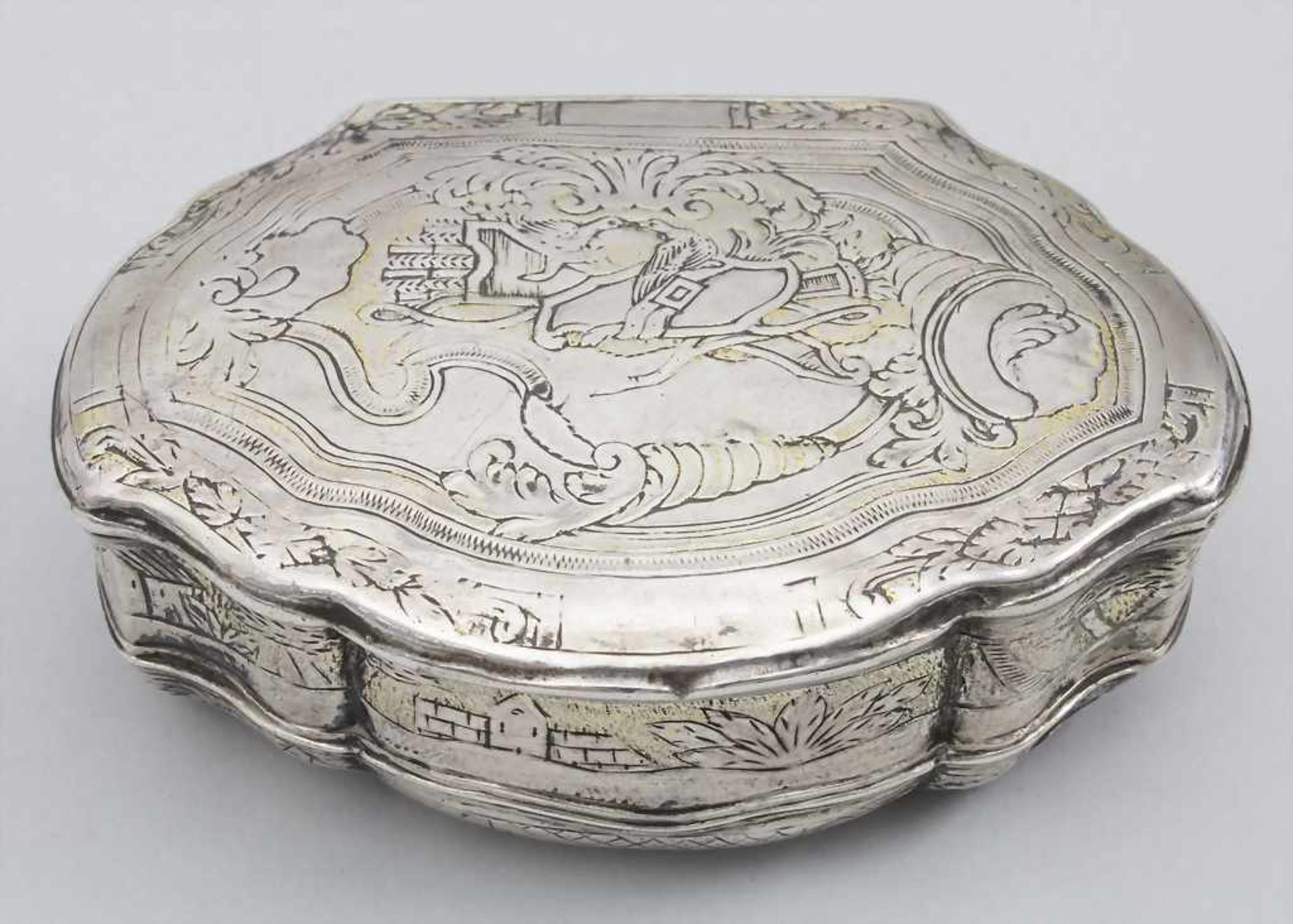 Barock Tabatiere / A Baroque silver snuff box, Frankreich, um 1750