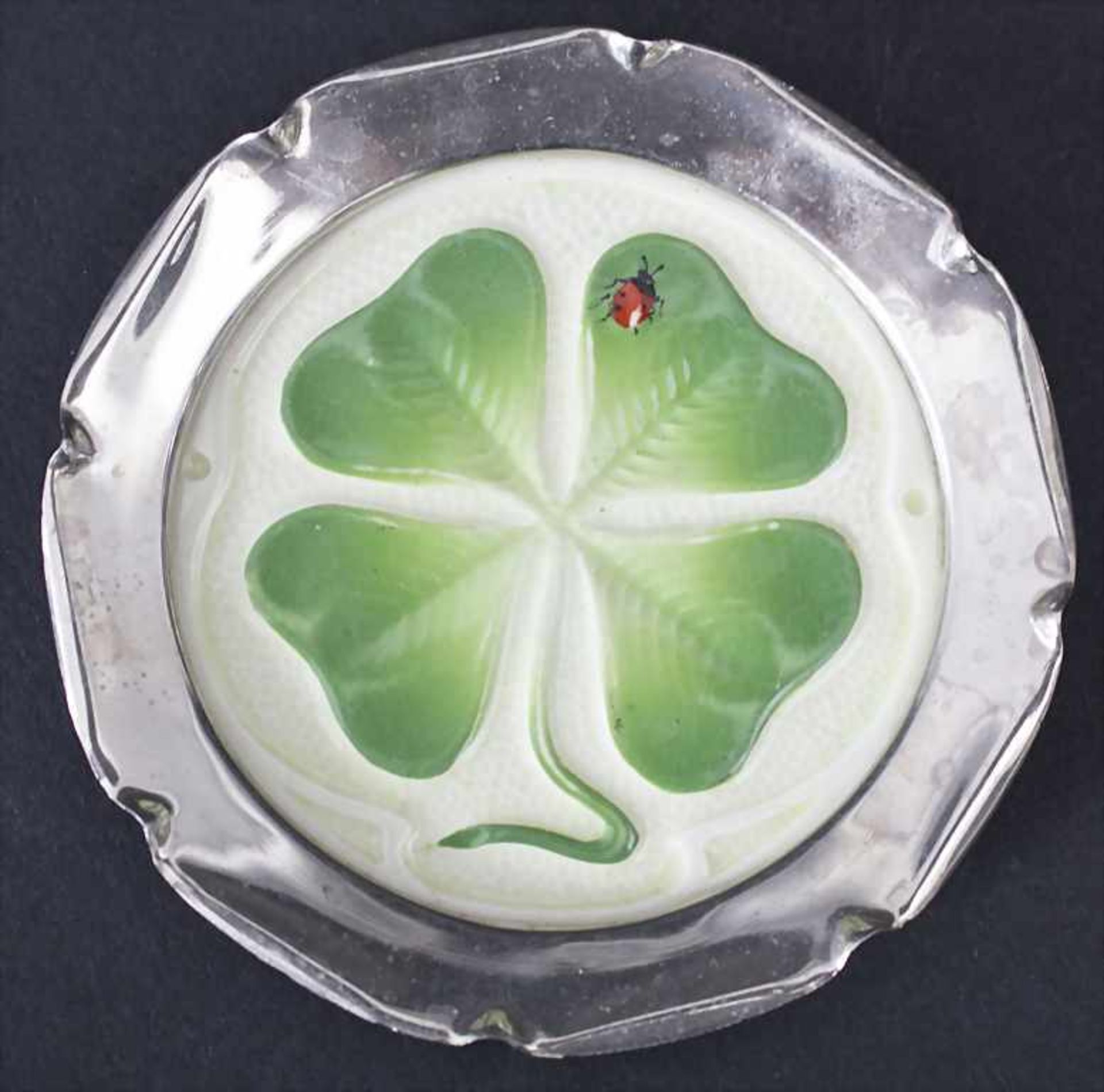 6 Untersetzer 'Glücksklee' / A set of 6 coasters 'four-leaf clover, deutsch, um 1900 - Image 2 of 3