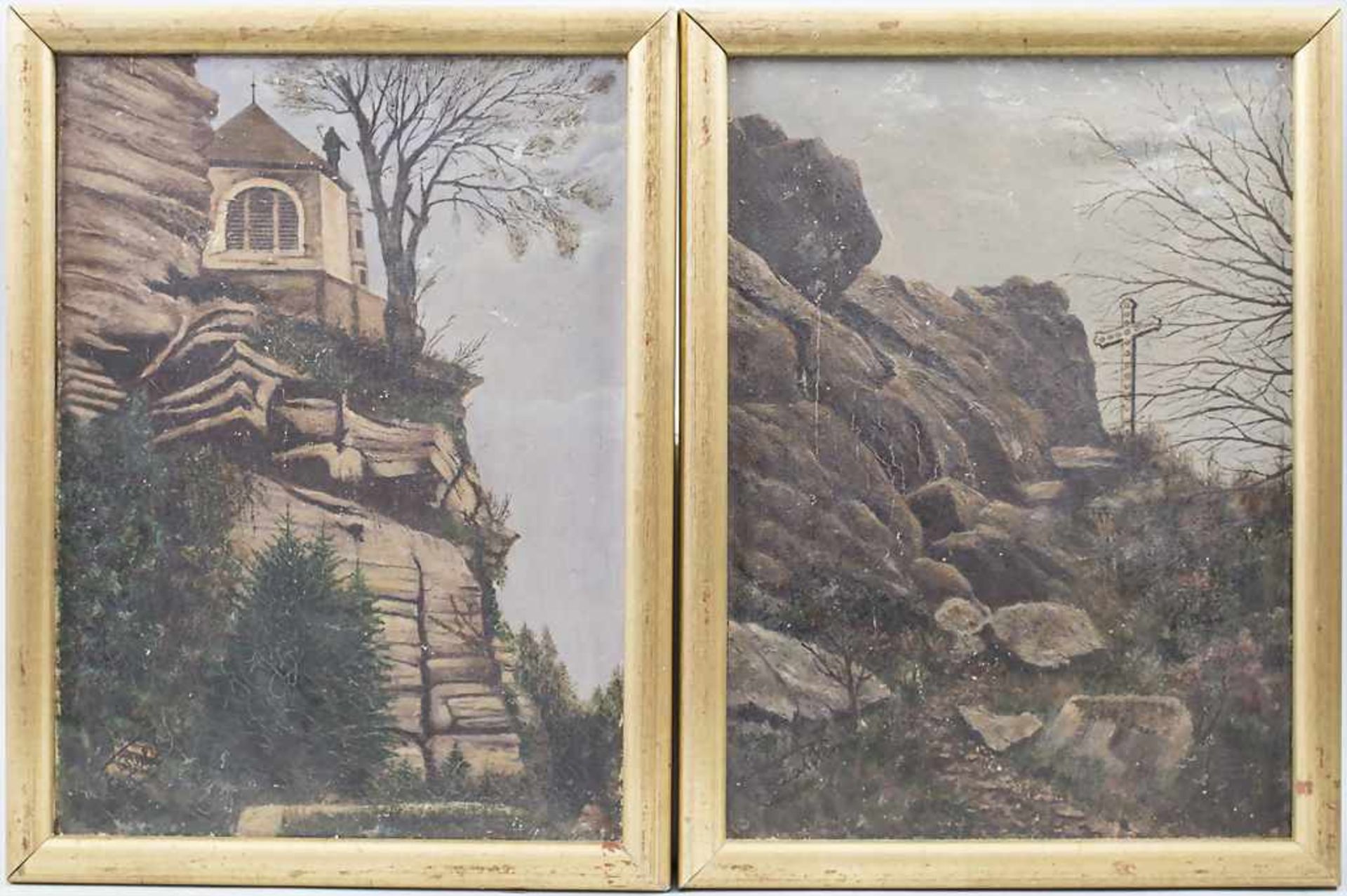 E. Dalstein (19./20. Jh.), 2 Gemälde 'Am Oddienberg' und 'Das Kreuz' / 2 paintings 'Near Oddienberg'
