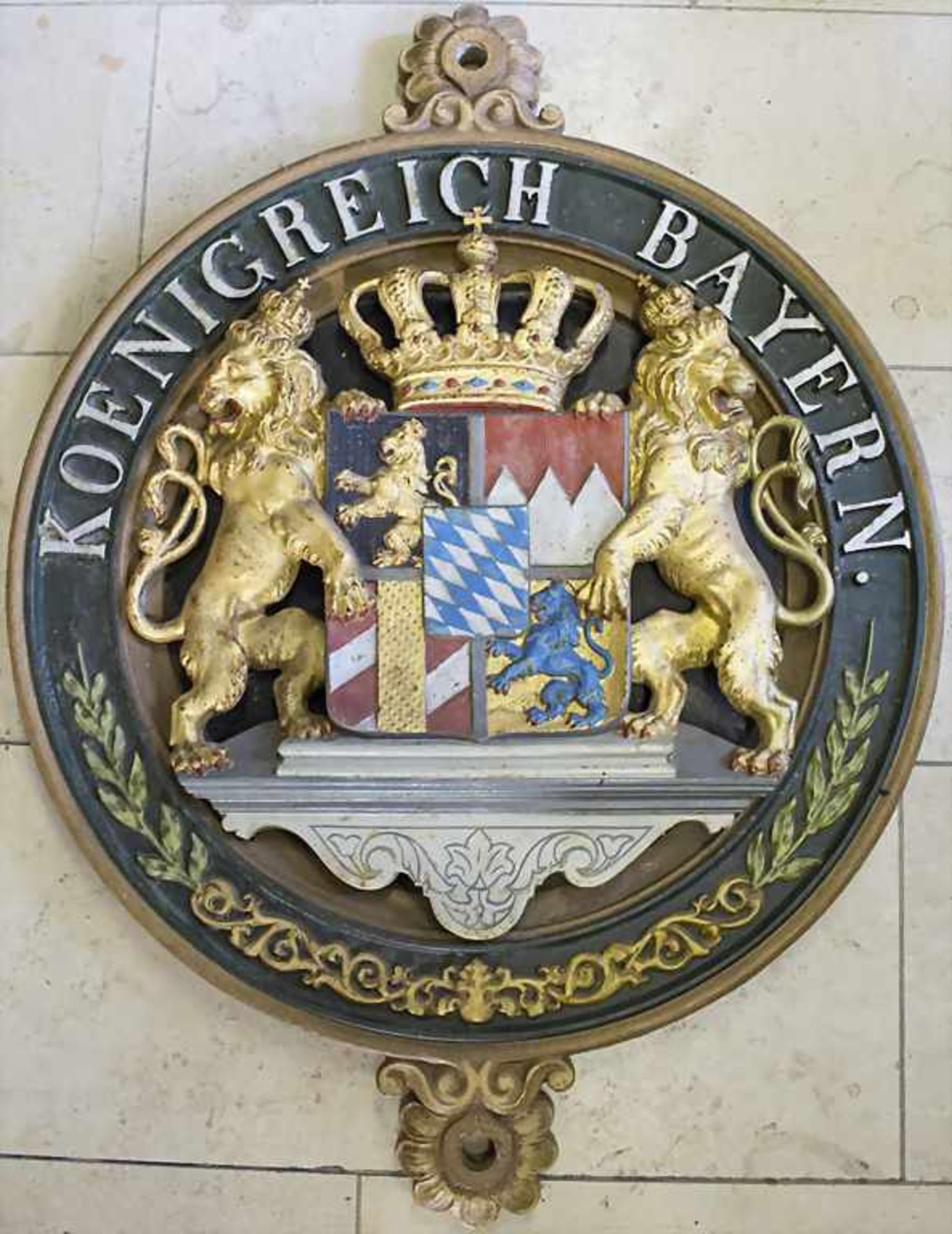 Bayerisches Wappenschild 'Königreich Bayern' / A Bavarian coat of arms 'Kingdom of Bavaria', Mitte