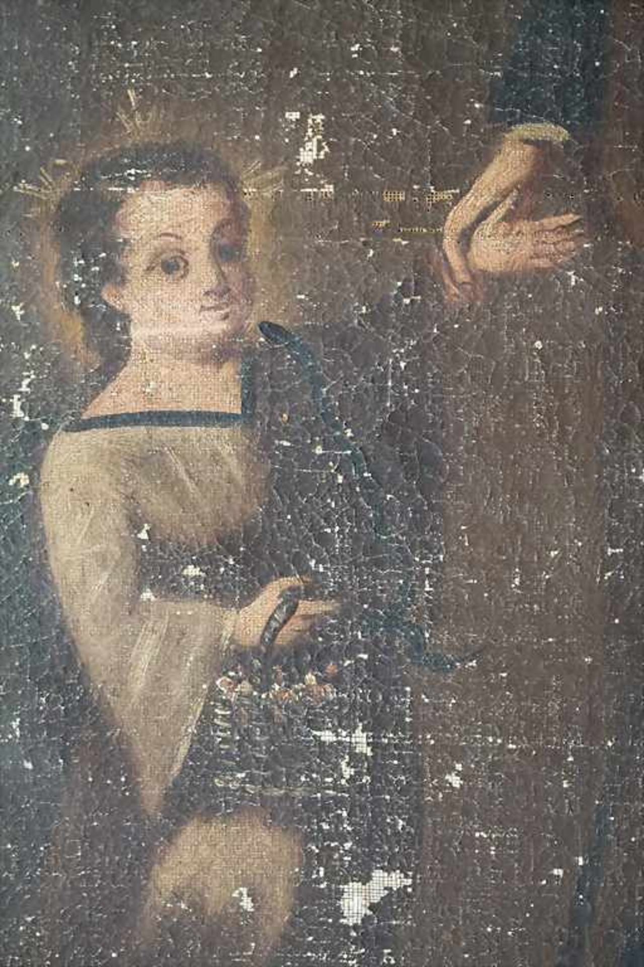 Künstler des 18. Jh., 2 Gemälde 'Schutzmantelmadonna' und 'Christuskind' / 2 paintings 'A Virgin - Bild 3 aus 9