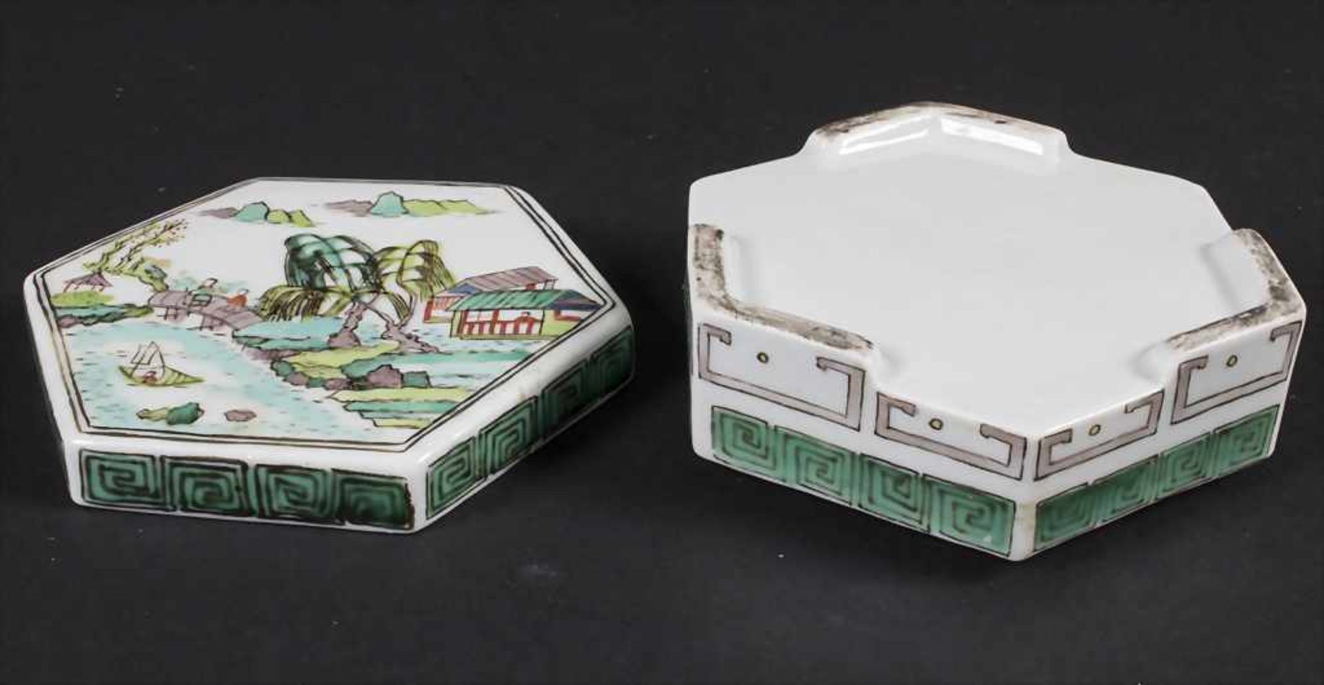 Porzellan-Deckeldose / A porcelain lidded box, China, Qing-Dynastie, wohl 18. Jh. - Image 5 of 5