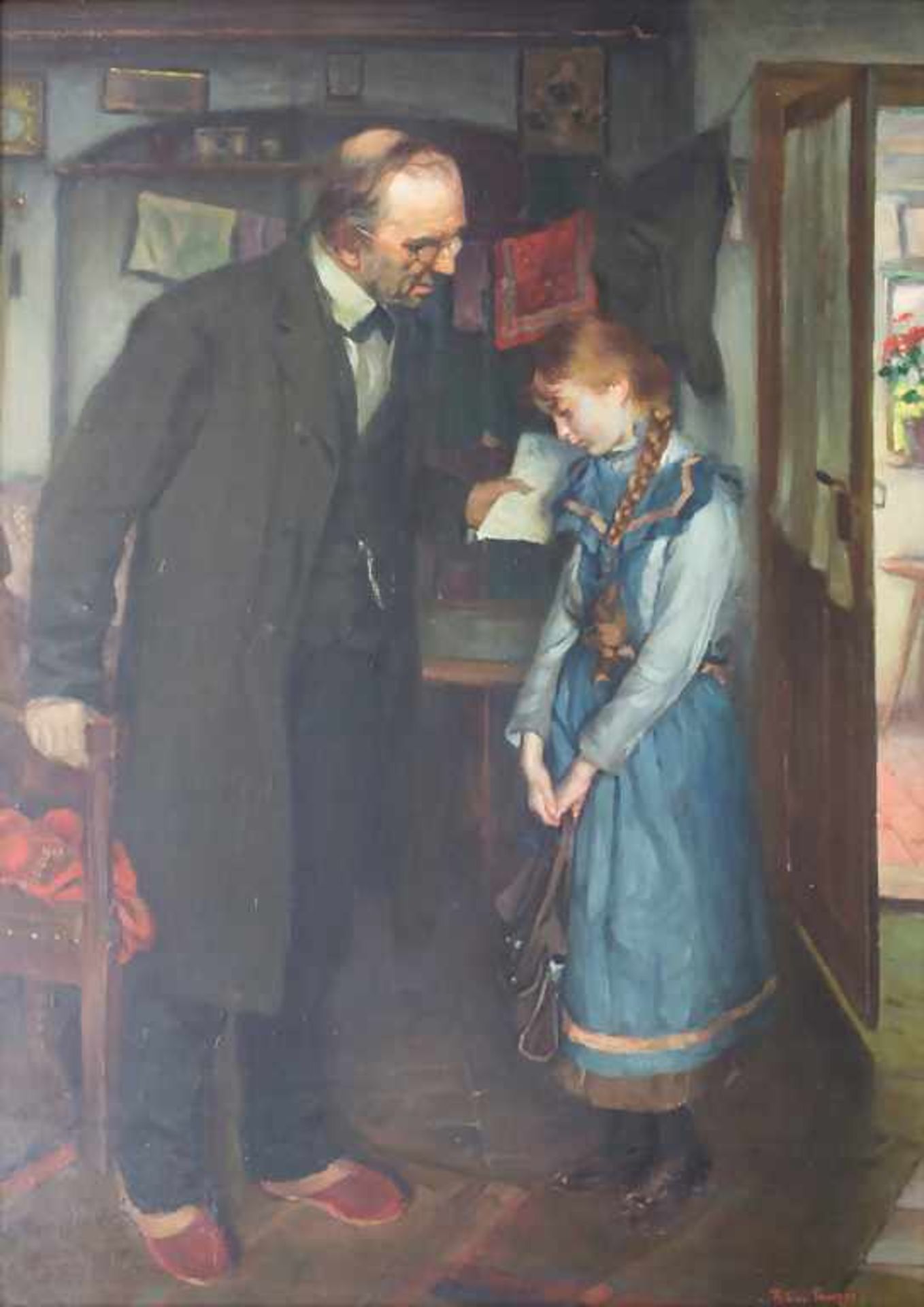 Philipp Panzer (19. Jh.), 'Lehrmeister mit Schülerin' / 'A teacher and a schoolgirl' - Image 6 of 6