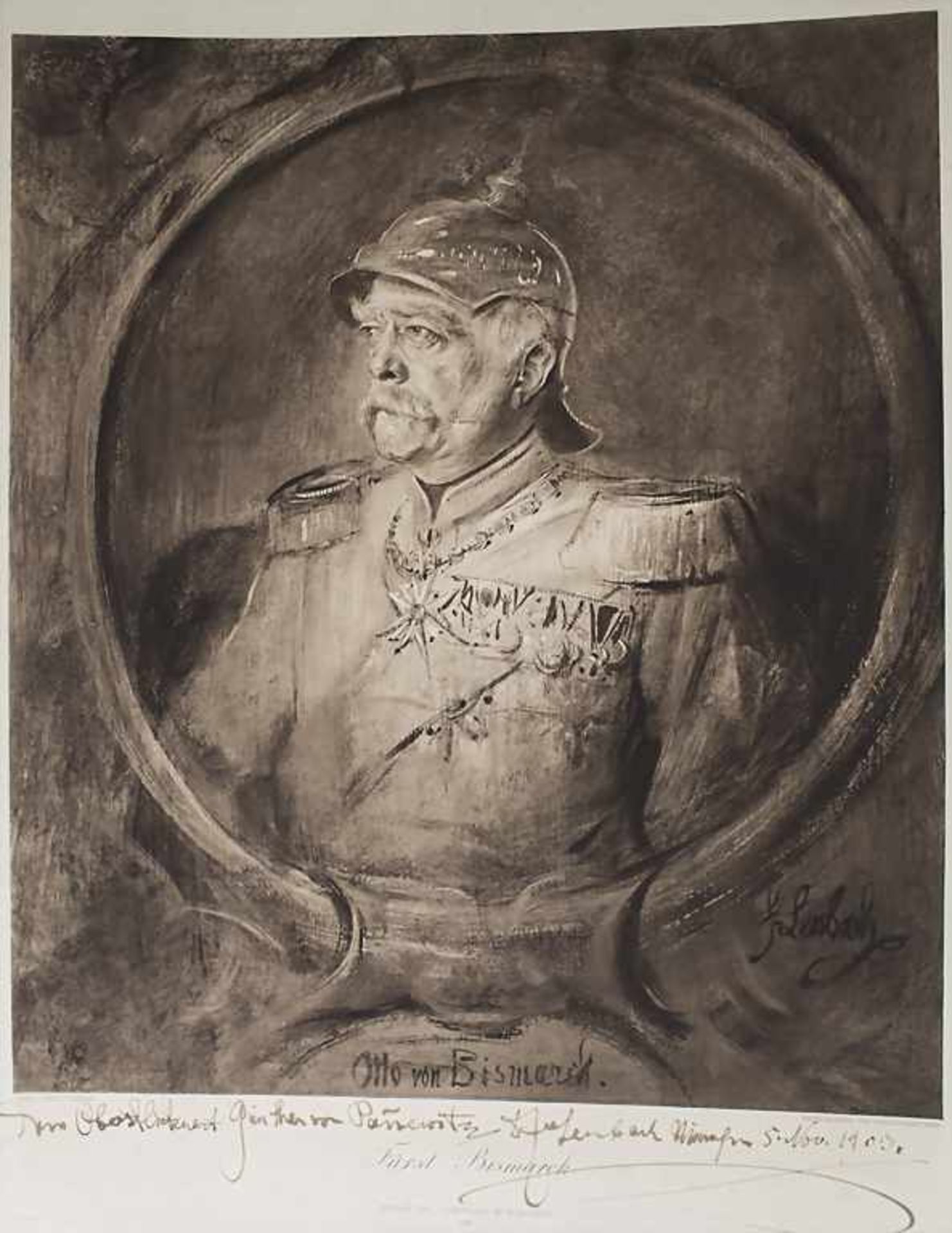 Franz v. Lenbach: Porträt Otto von Bismarck / A portrait of Otto von Bismarck - Image 2 of 4