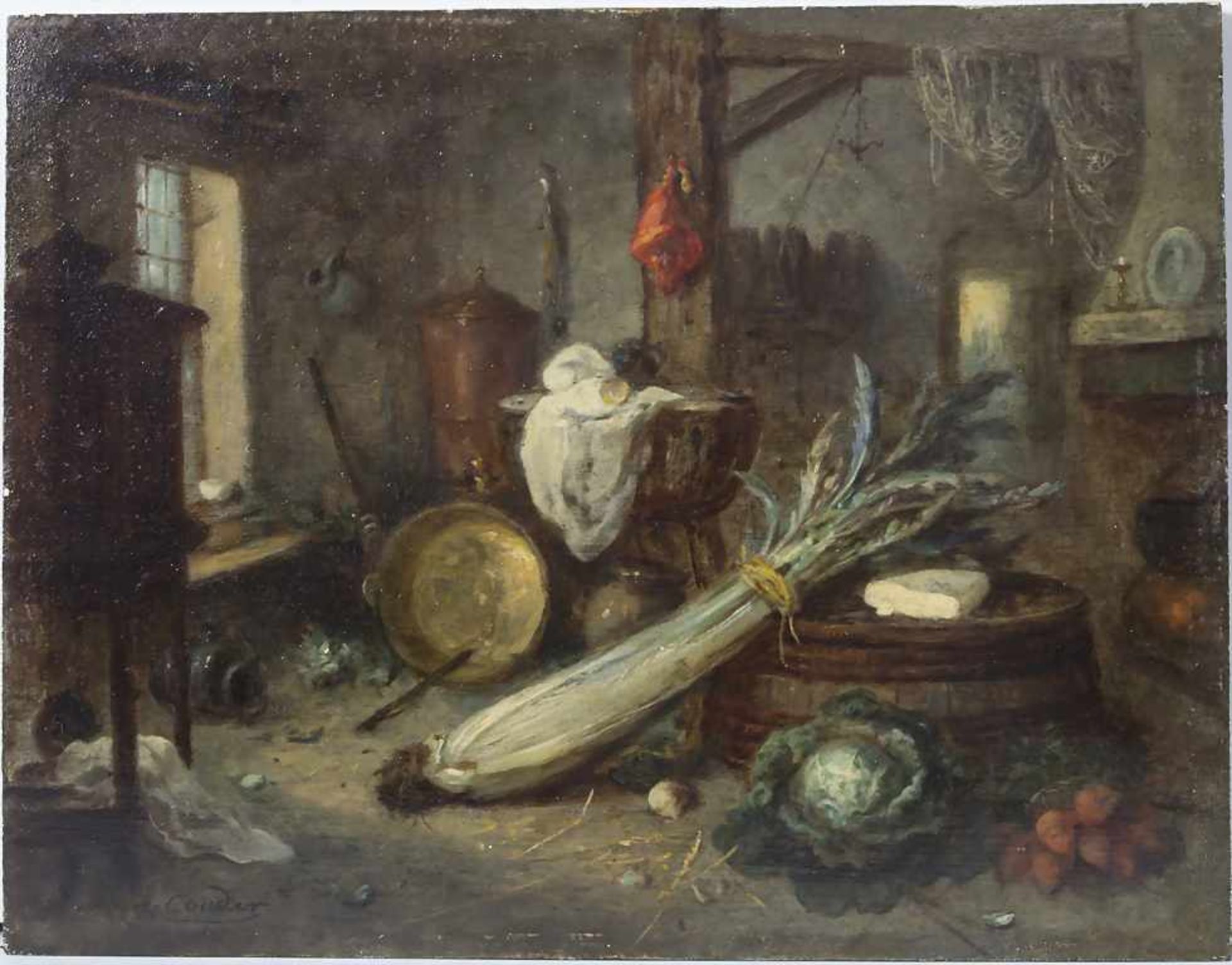 Alexandre Jean Couder (1808-1879), Stillleben in Bauernstube' / 'A still life in a farmhouse'