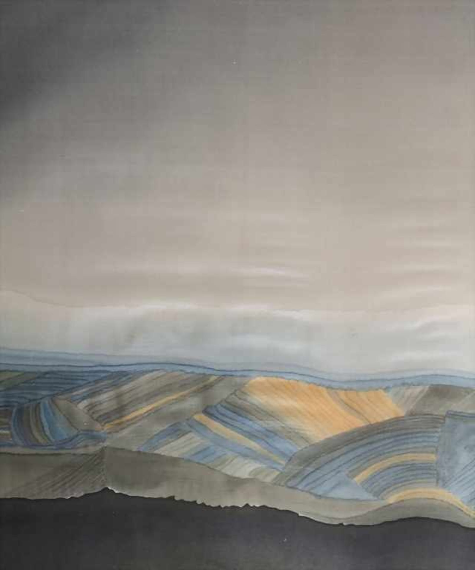 Renate Ziegler (20. Jh.), Seidenmalerei 'Landschaft' / A silk painting 'landscape'