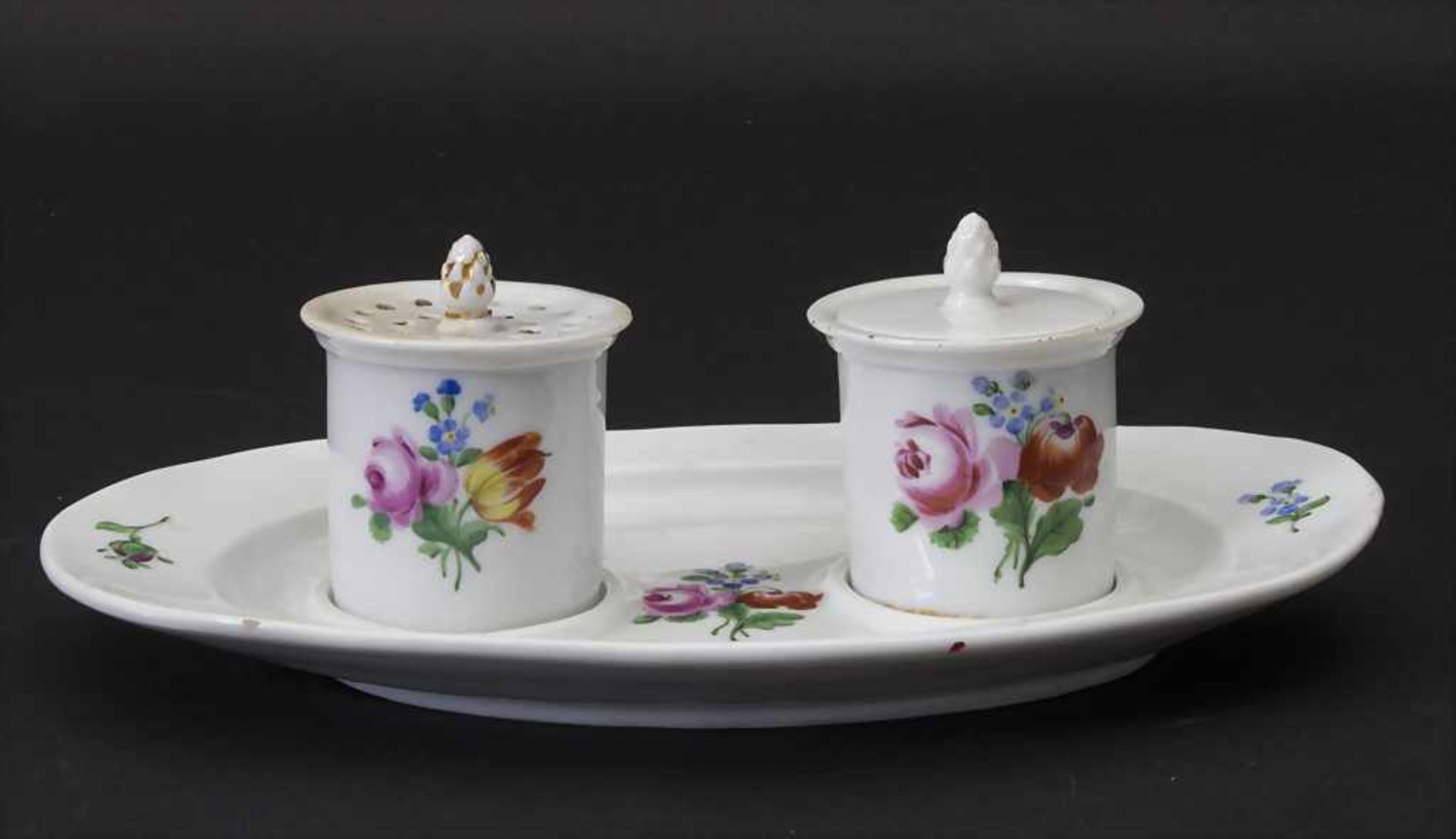 3-teiliges Schreibzeug / A 3-piece writing set, Meissen, 2. Hälfte 18. Jh.