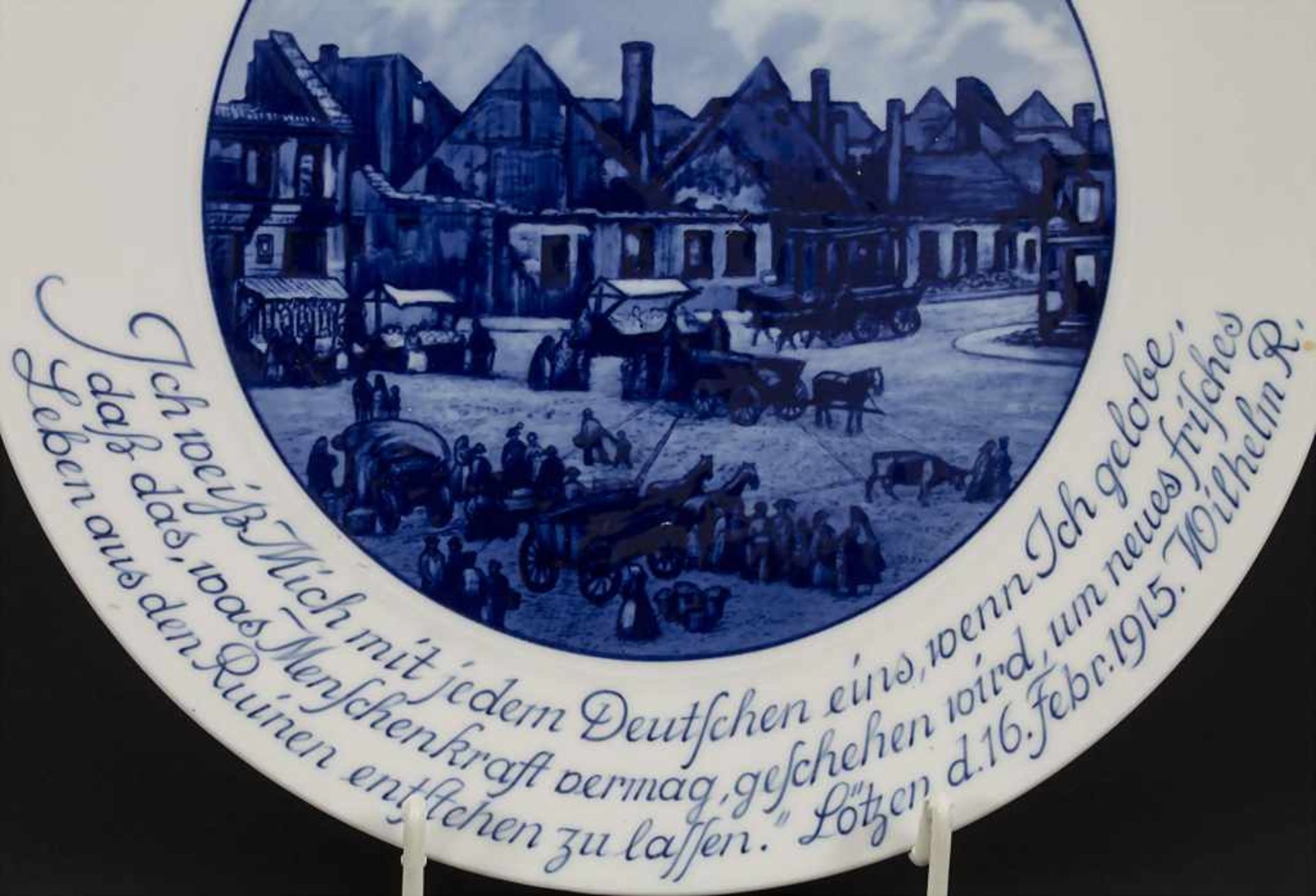 Seltener patriotischer Teller 'Hohenstein' in Ostpreußen / Ostpreußenhilfe / A rare patriotic plate, - Bild 3 aus 5