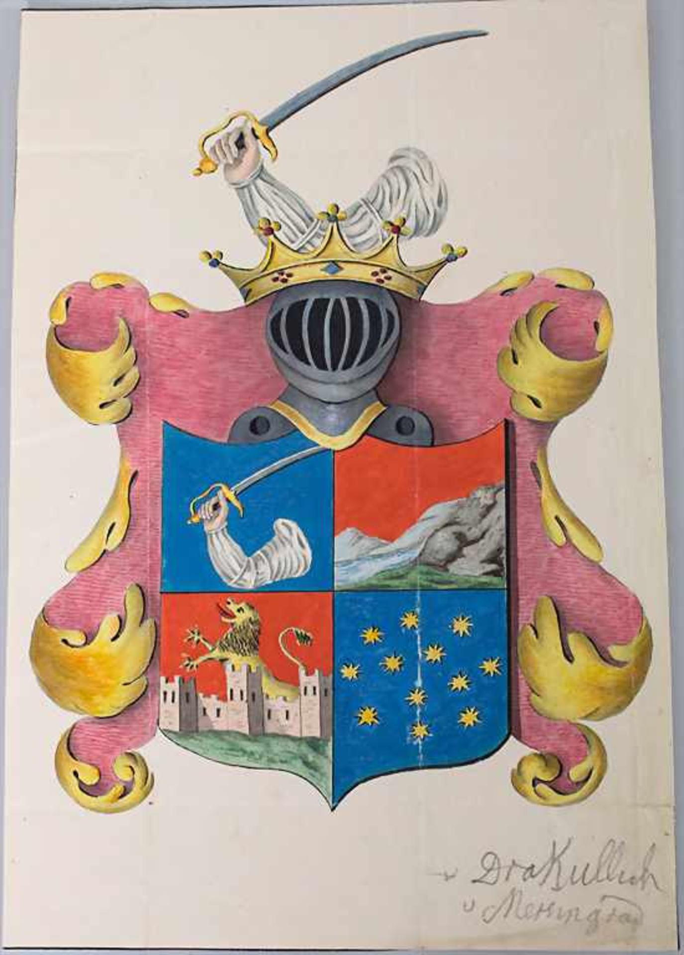 Heraldik: Sammlung 6 Adelswappen / A collection of 6 noble coats of arms, 18. Jh.Heraldik: S - Image 4 of 4