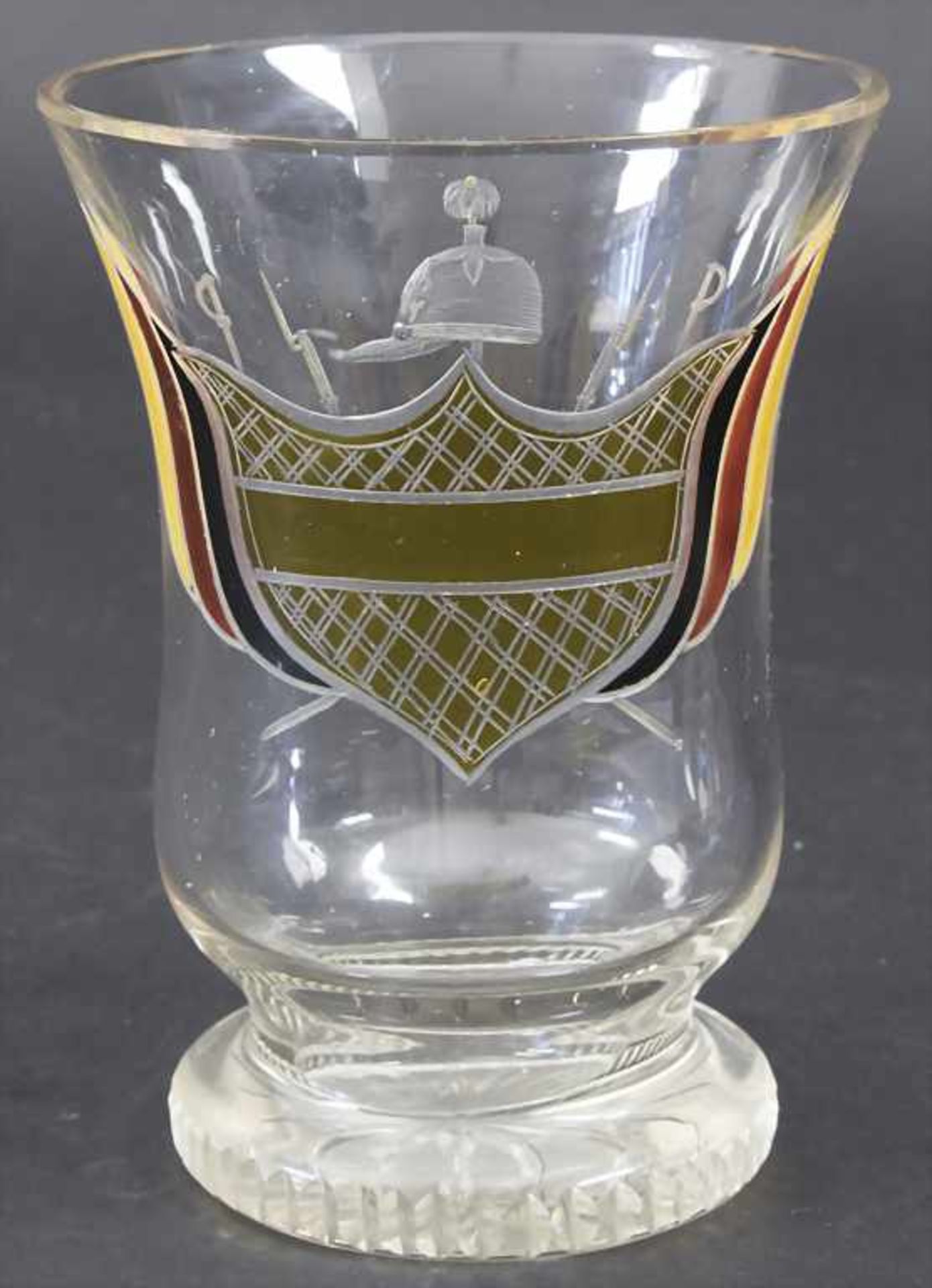 Patriotischer Glasbecher / A patriotic glass beaker, deutsch, 1. Hälfte 19. Jh.