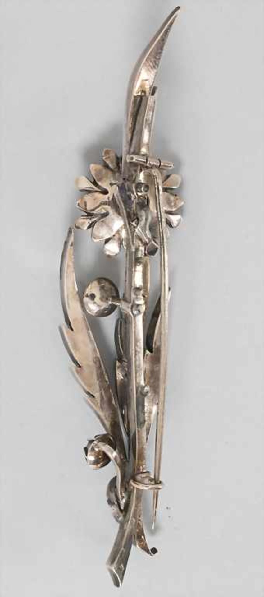 Silberbosche mit Diamanten / A silver brooch with diamonds, 19. Jh. - Bild 2 aus 5