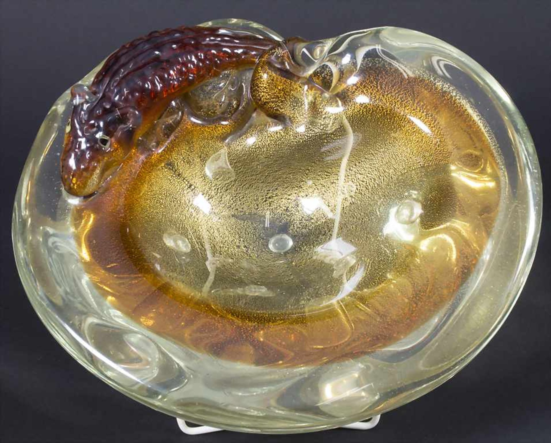 Glaszierschale 'Krokodil' / A decorative glass bowl 'crocodile', Brovier & Toso, Murano, um - Bild 5 aus 7