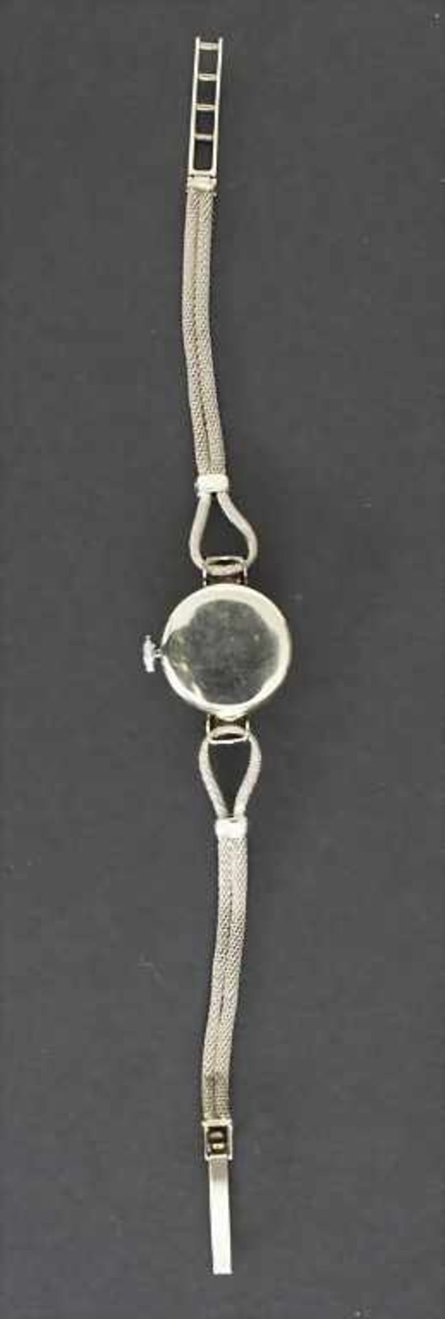 Damenarmbanduhr in Gold mit Diamanten / A ladies wristwatch in gold with diamonds, Eszeha, - Bild 3 aus 6