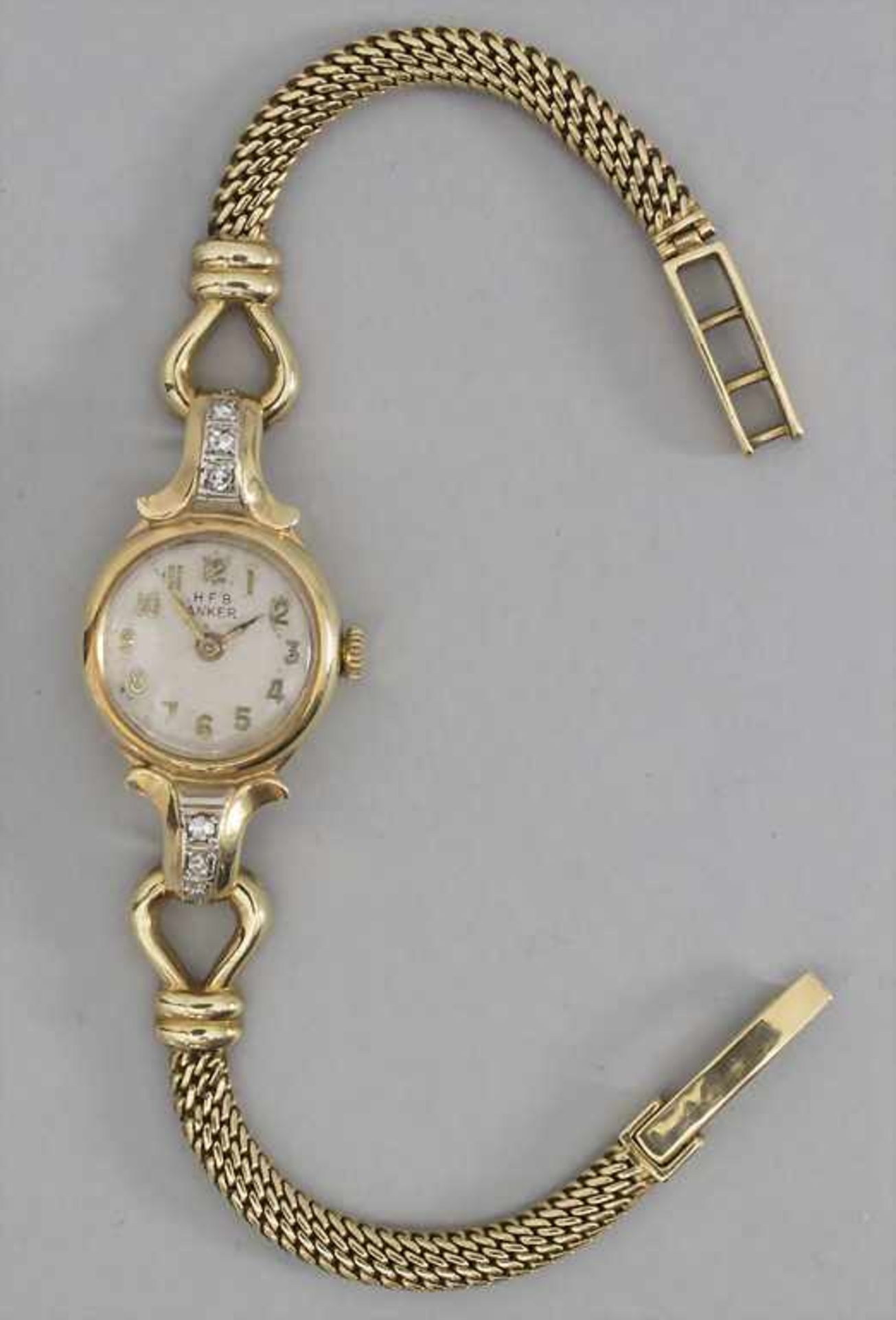 Damenarmbanduhr in Gold / A ladies watch in gold, H.F.B, um 1960 - Bild 4 aus 5