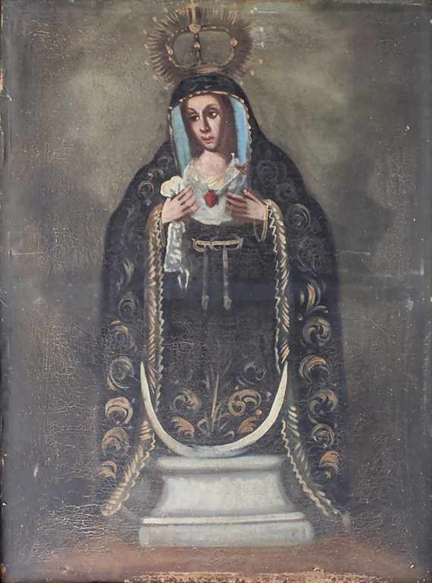 Künstler des 18. Jh., 2 Gemälde 'Schutzmantelmadonna' und 'Christuskind' / 2 paintings 'A Virgin - Bild 6 aus 9